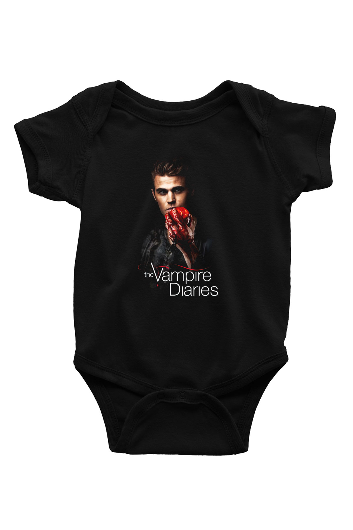 The Vampire Diaries Baskılı Siyah Bebek Body - Zıbın