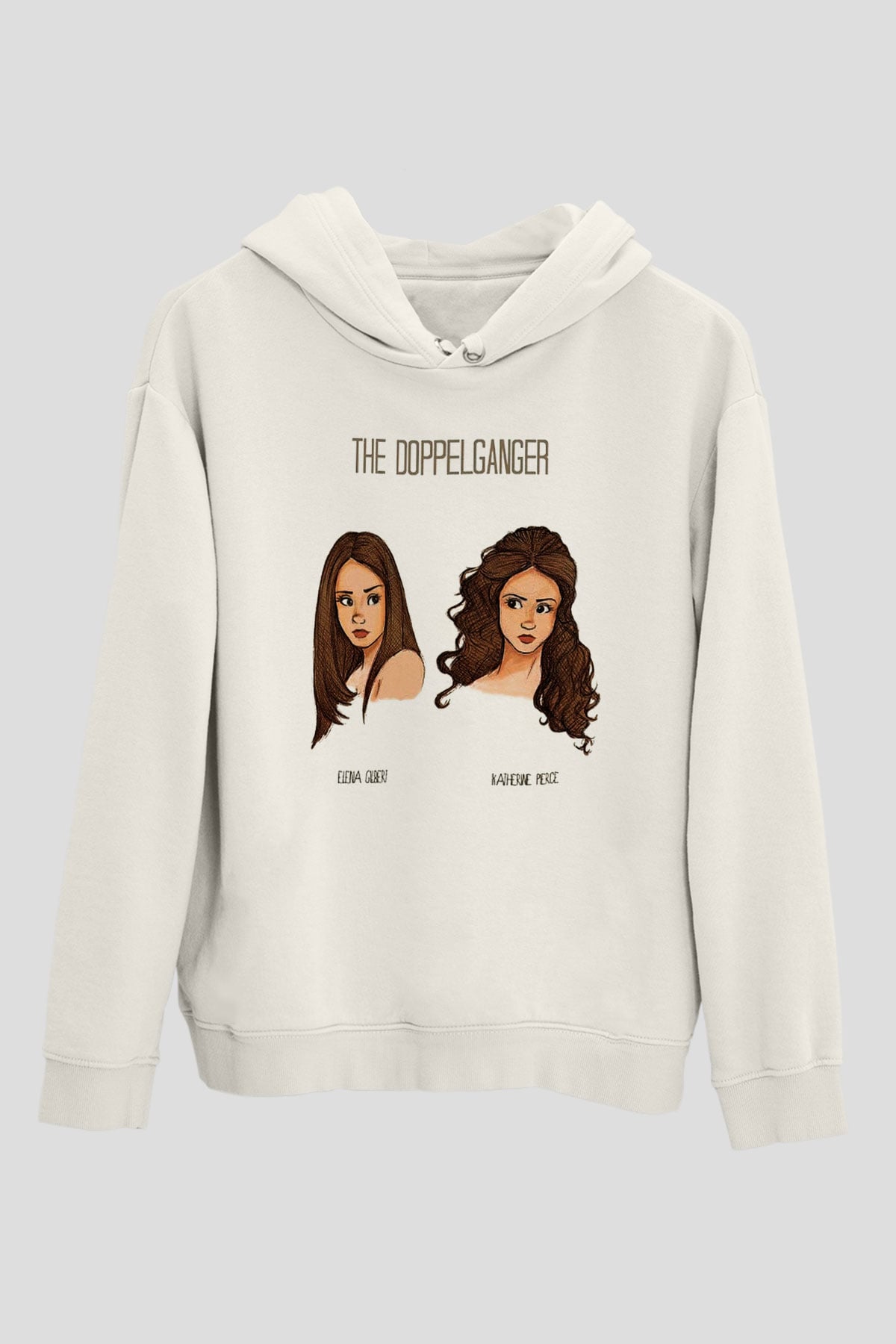The Vampire Diaries Beyaz Unisex Kapşonlu Sweatshirt