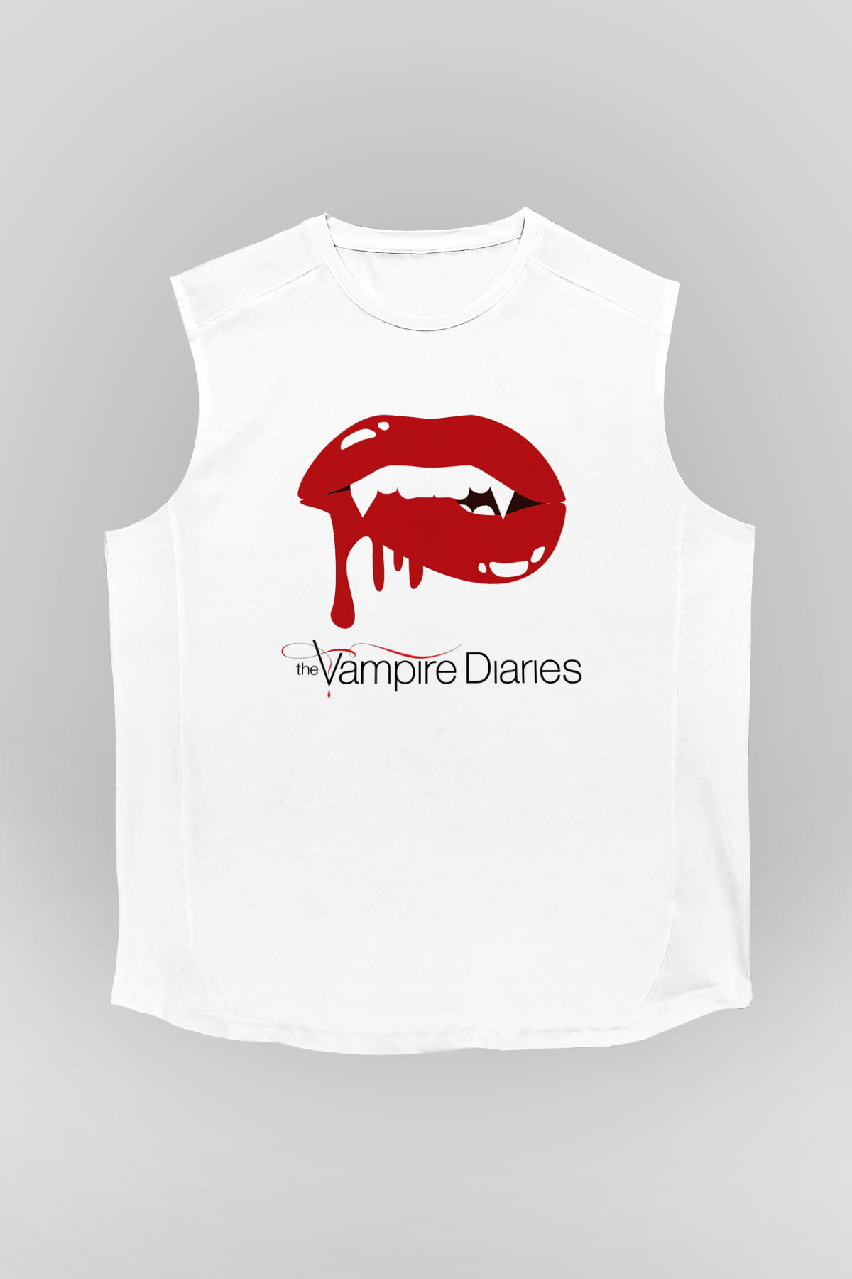 The Vampire Diaries Beyaz Unisex Kolsuz Tişört