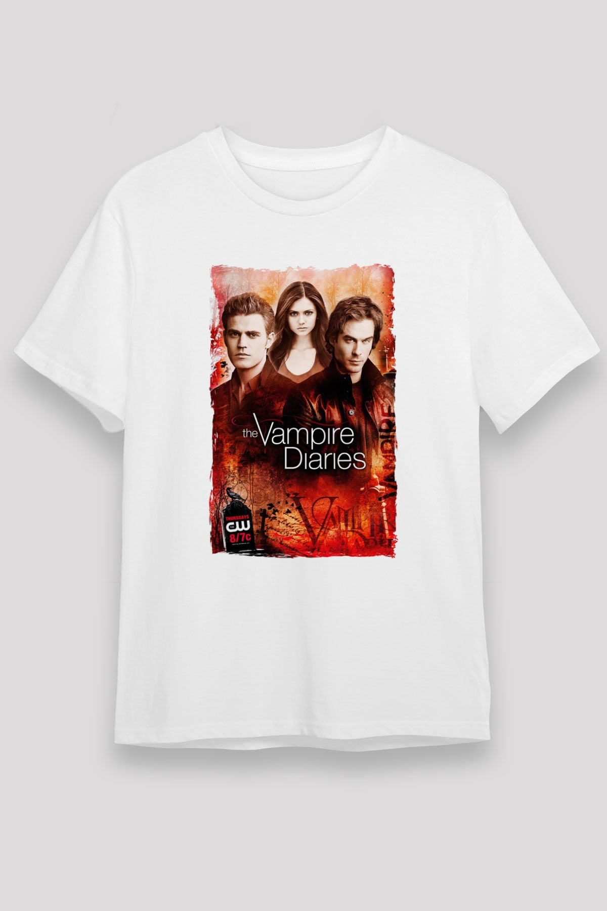 The Vampire Diaries Beyaz Unisex Tişört T-Shirt