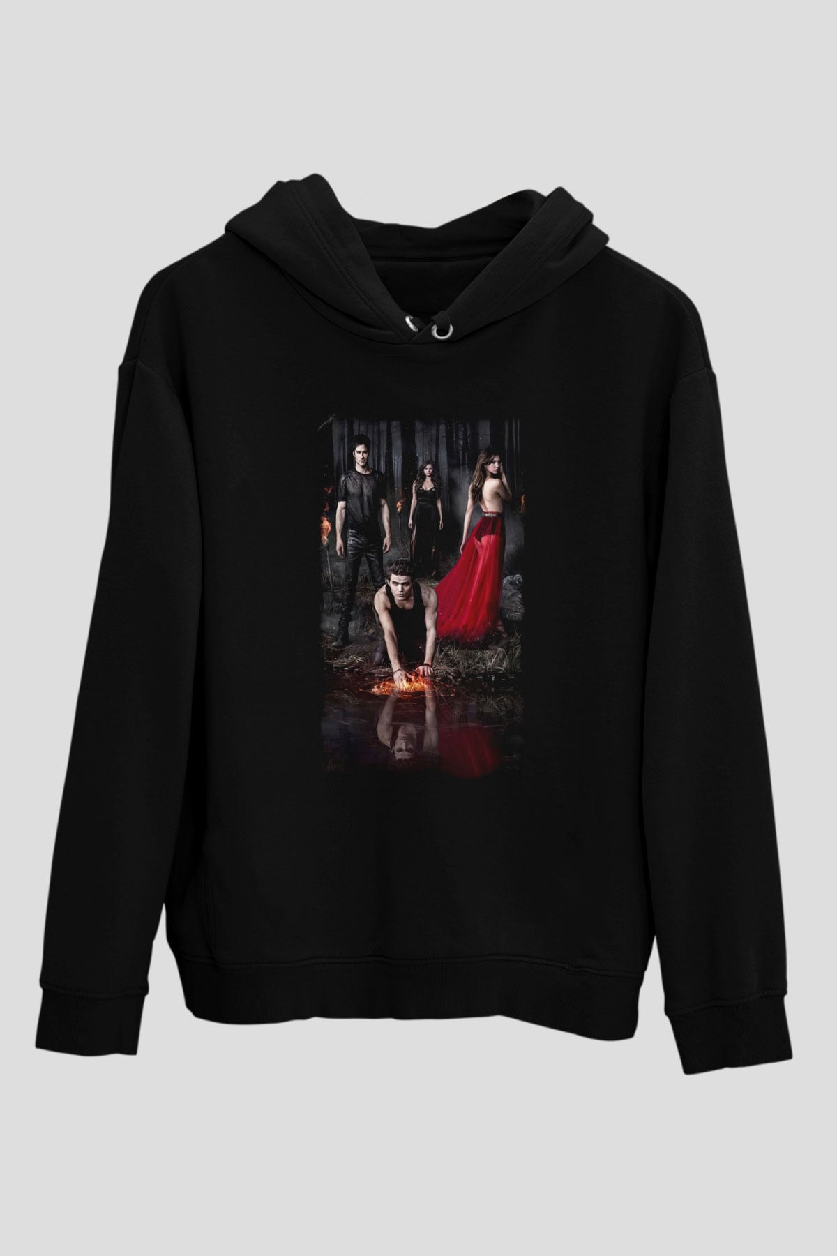 The Vampire Diaries Siyah Unisex Hoodie