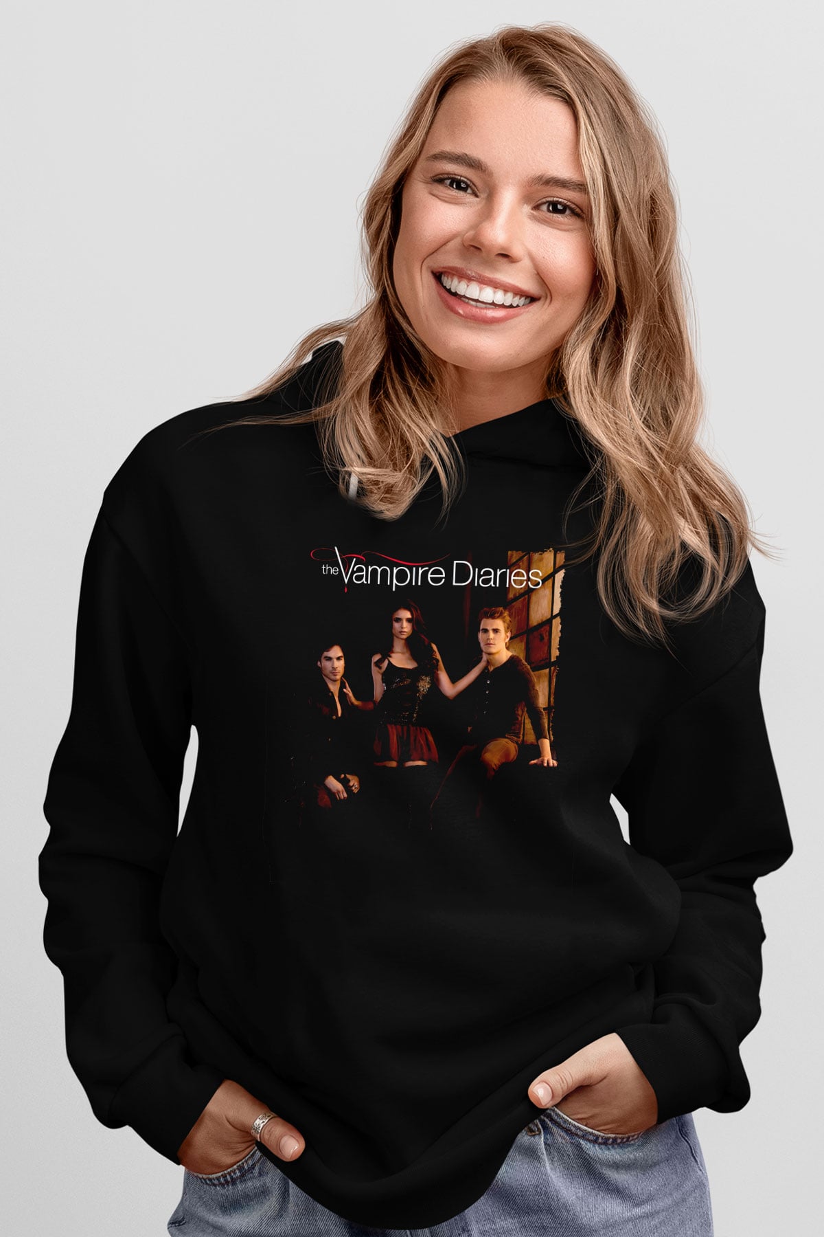 The Vampire Diaries Siyah Unisex Hoodie