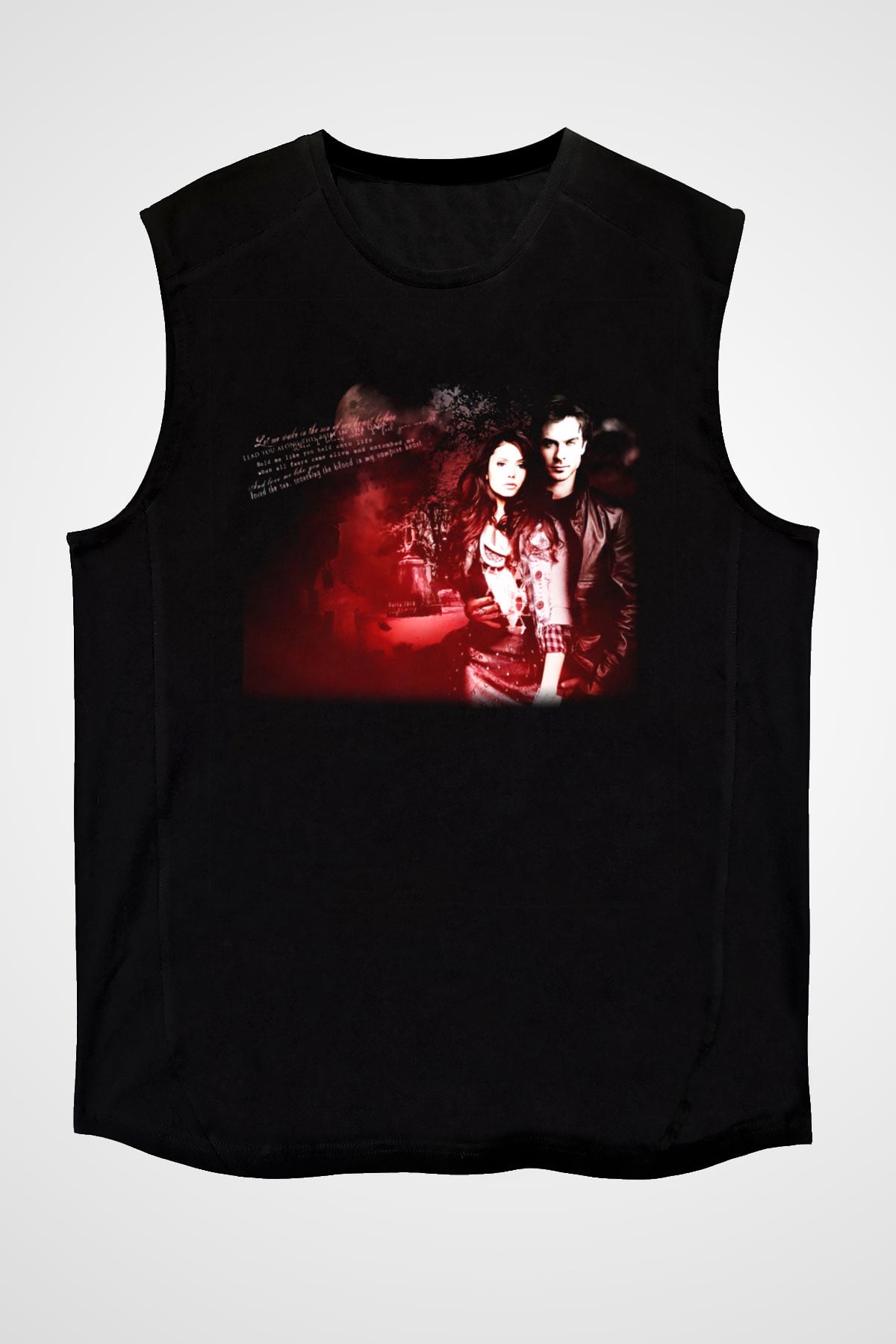 The Vampire Diaries Siyah Unisex Kolsuz Tişört