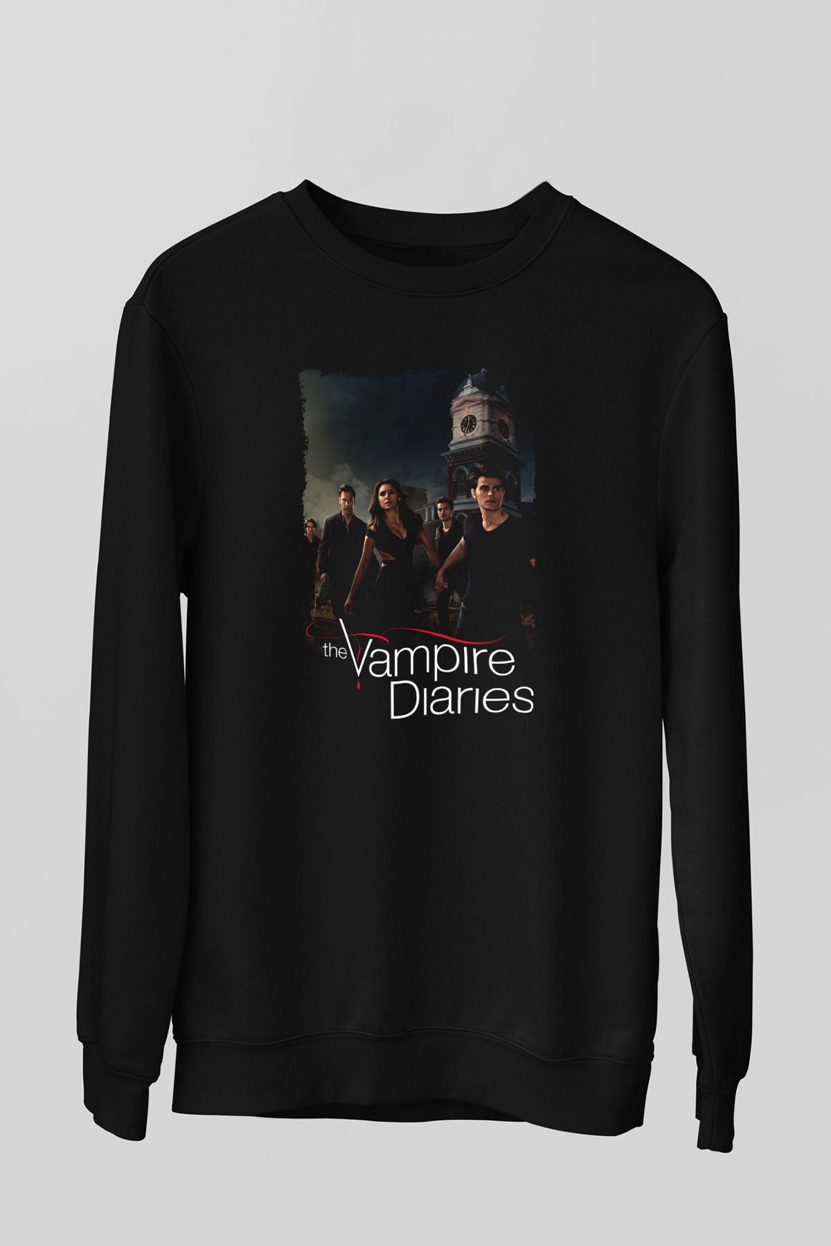 The Vampire Diaries Siyah Unisex Sweatshirt