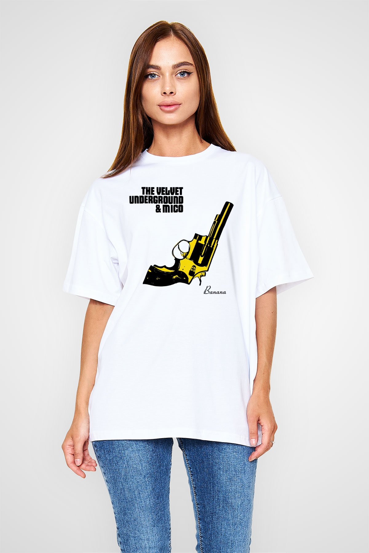 The Velvet Underground Beyaz Unisex Oversize Tişört T-Shirt