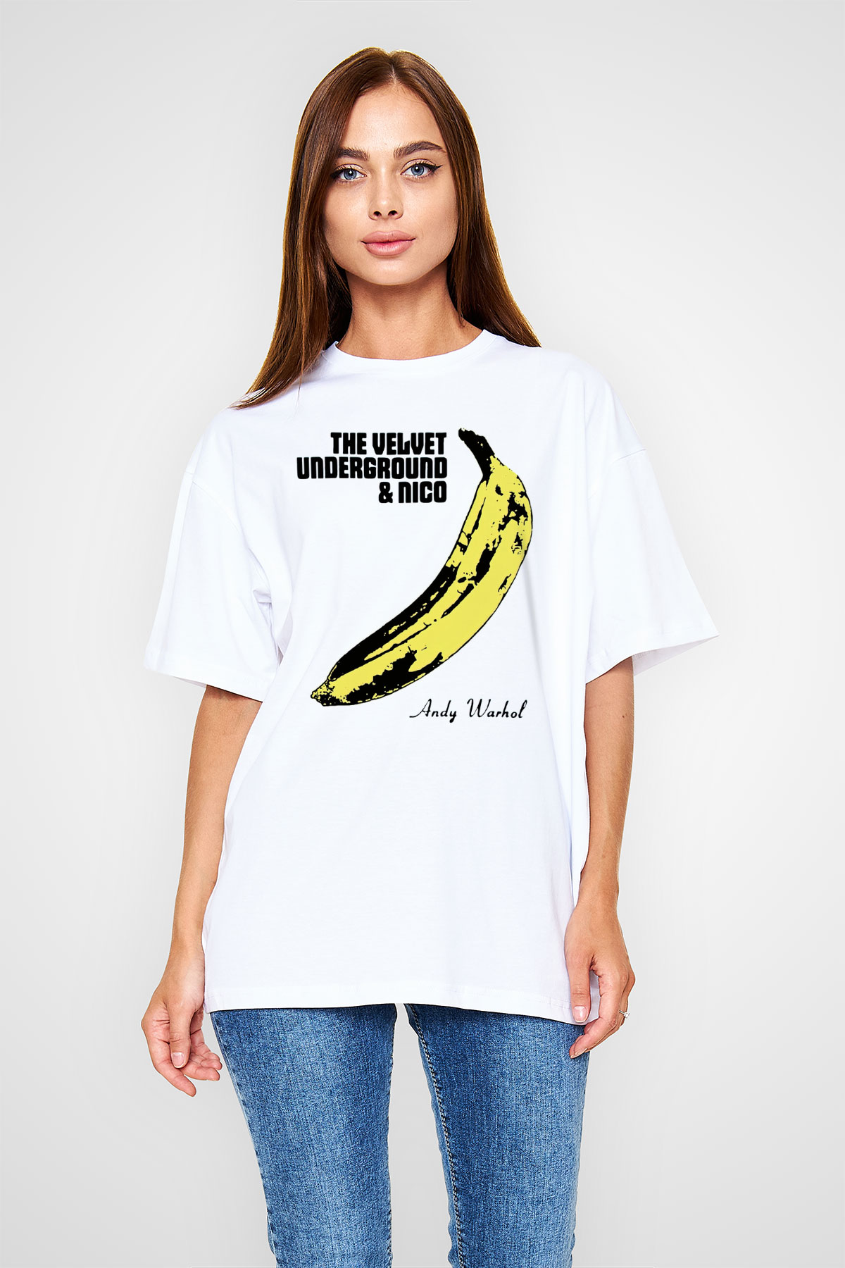 The Velvet Underground Beyaz Unisex Oversize Tişört T-Shirt