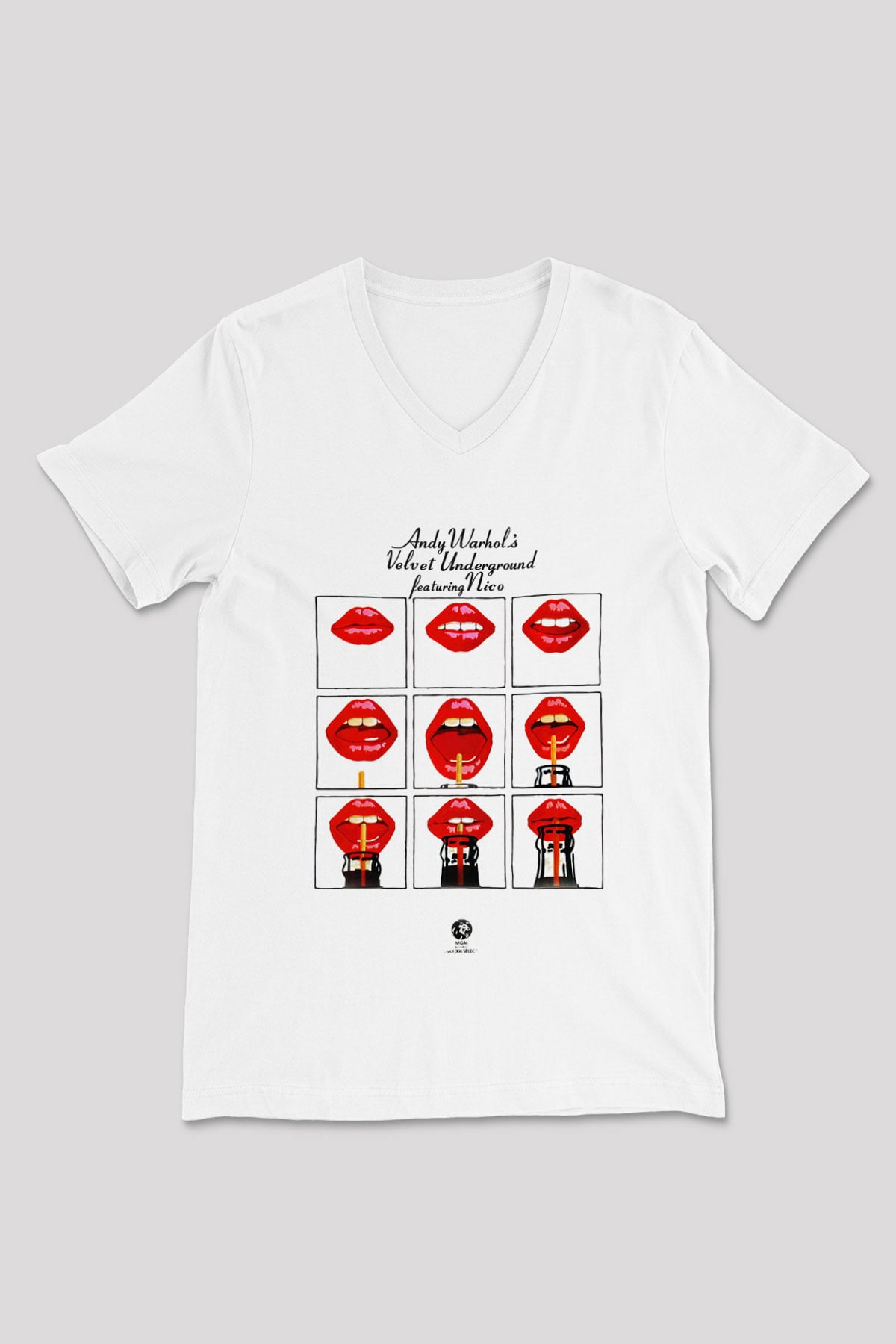 The Velvet Underground Beyaz Unisex V Yaka Tişört T-Shirt