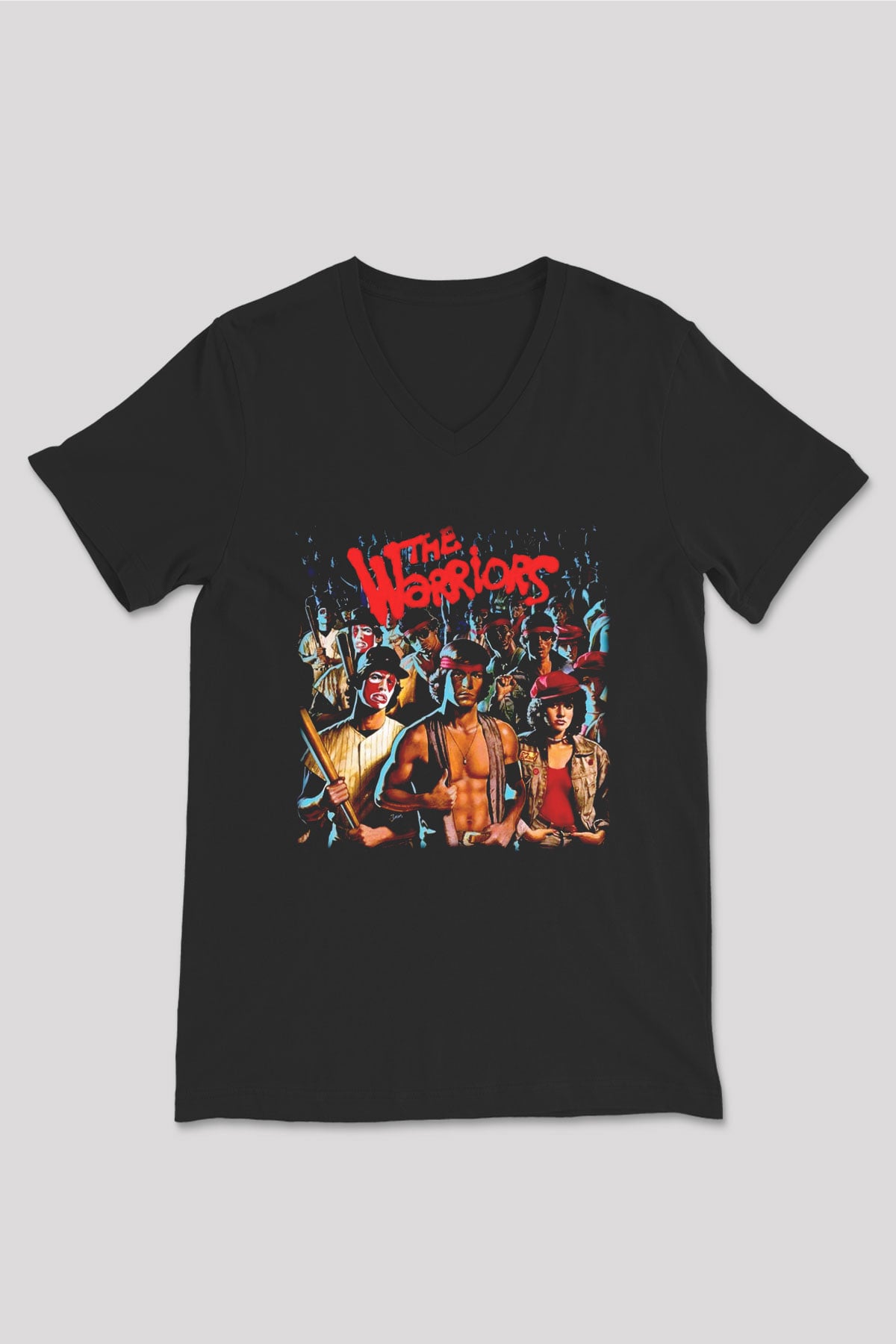 The Warriors Siyah Unisex  V Yaka Tişört