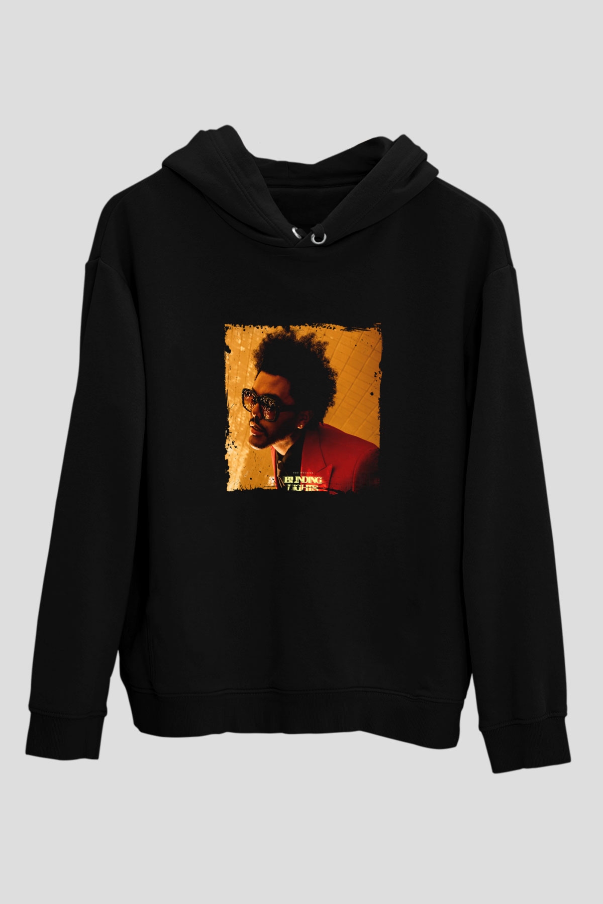 The Weeknd Baskılı Unisex Siyah Hoodie