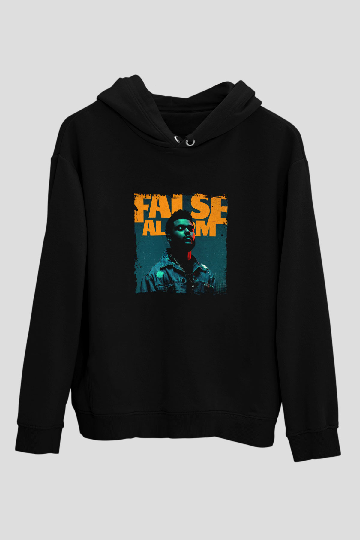 The Weeknd Baskılı Unisex Siyah Hoodie