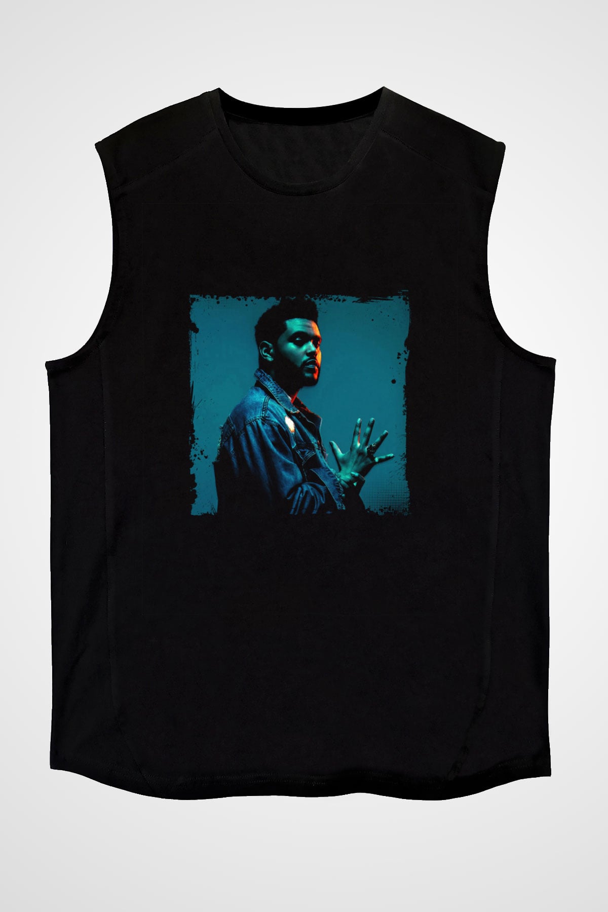 The Weeknd Baskılı Unisex Siyah Kolsuz Tişört