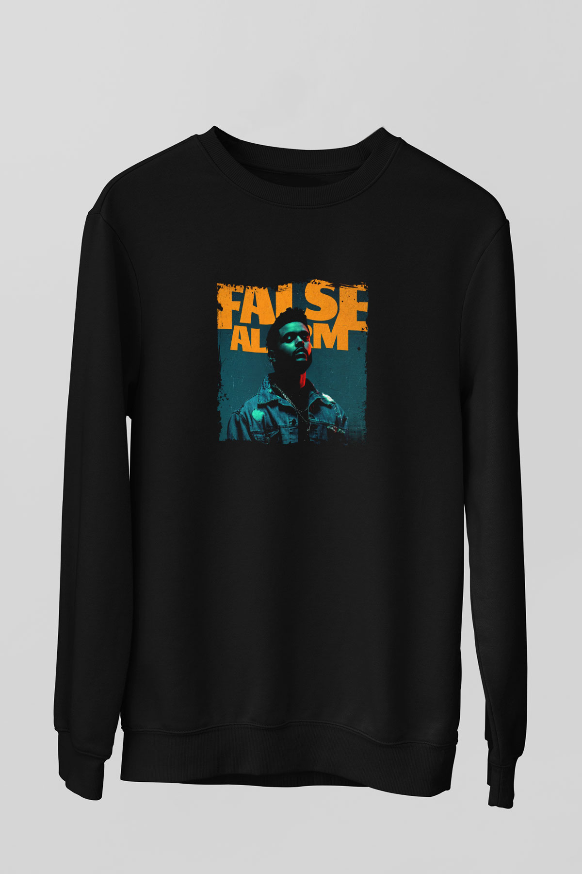 The Weeknd Baskılı Unisex Siyah Sweatshirt