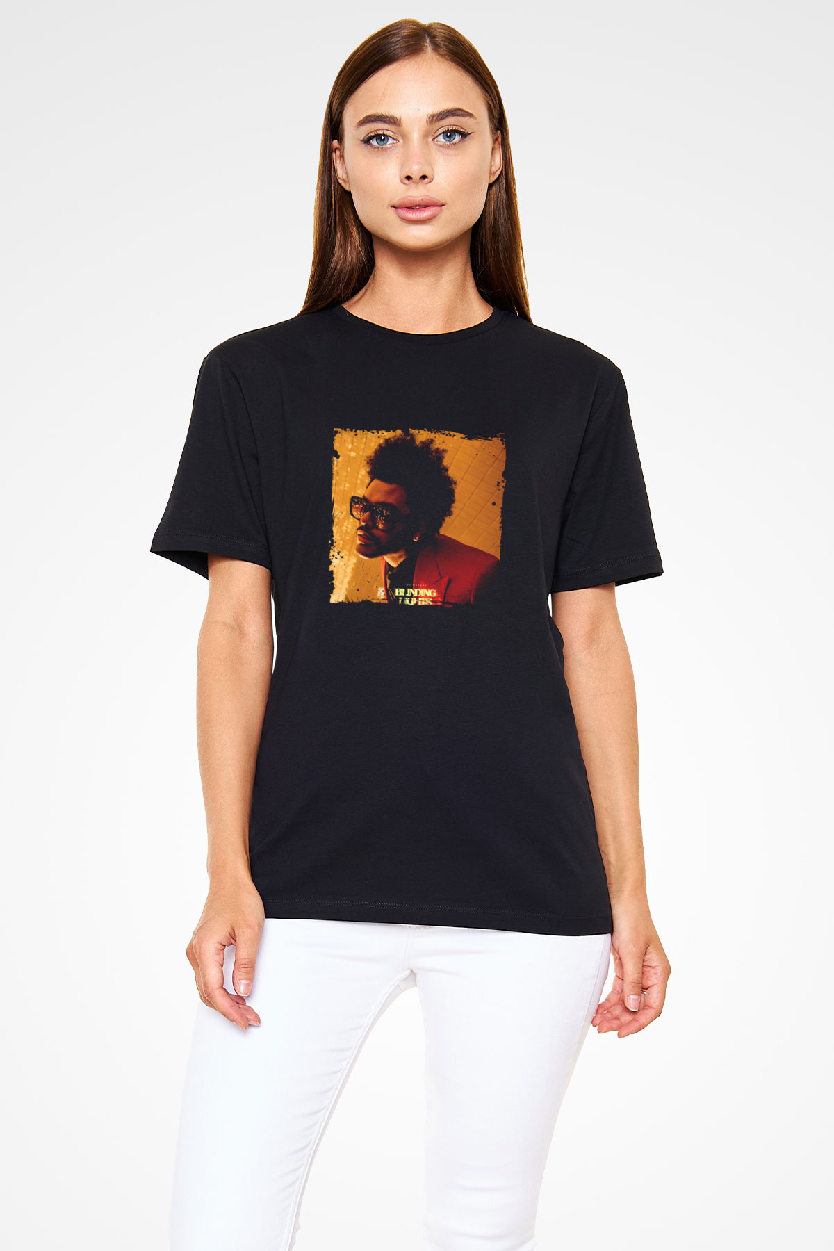 The Weeknd Baskılı Unisex Siyah Tişört