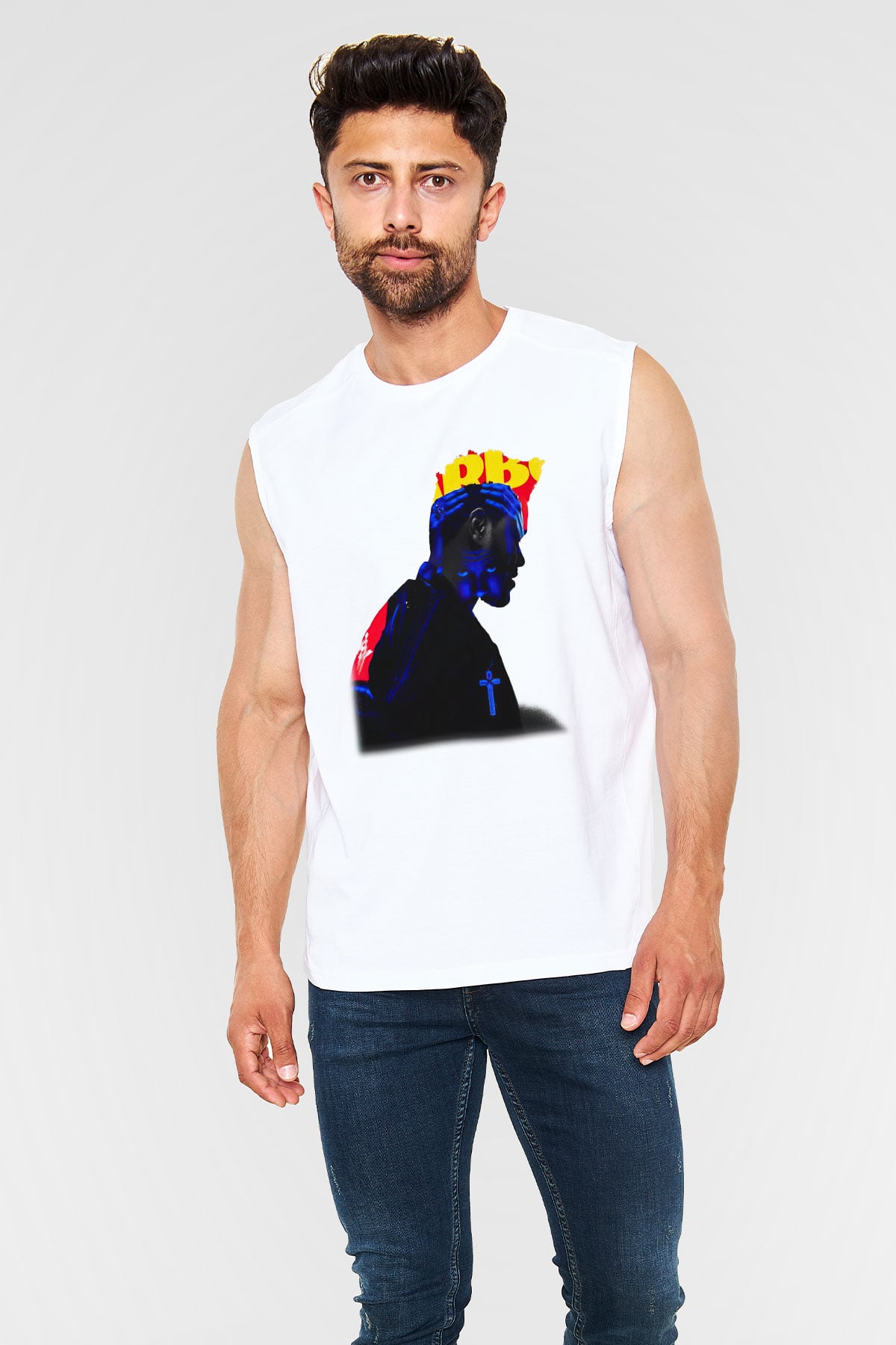 The Weeknd Beyaz Unisex Kolsuz Tişört