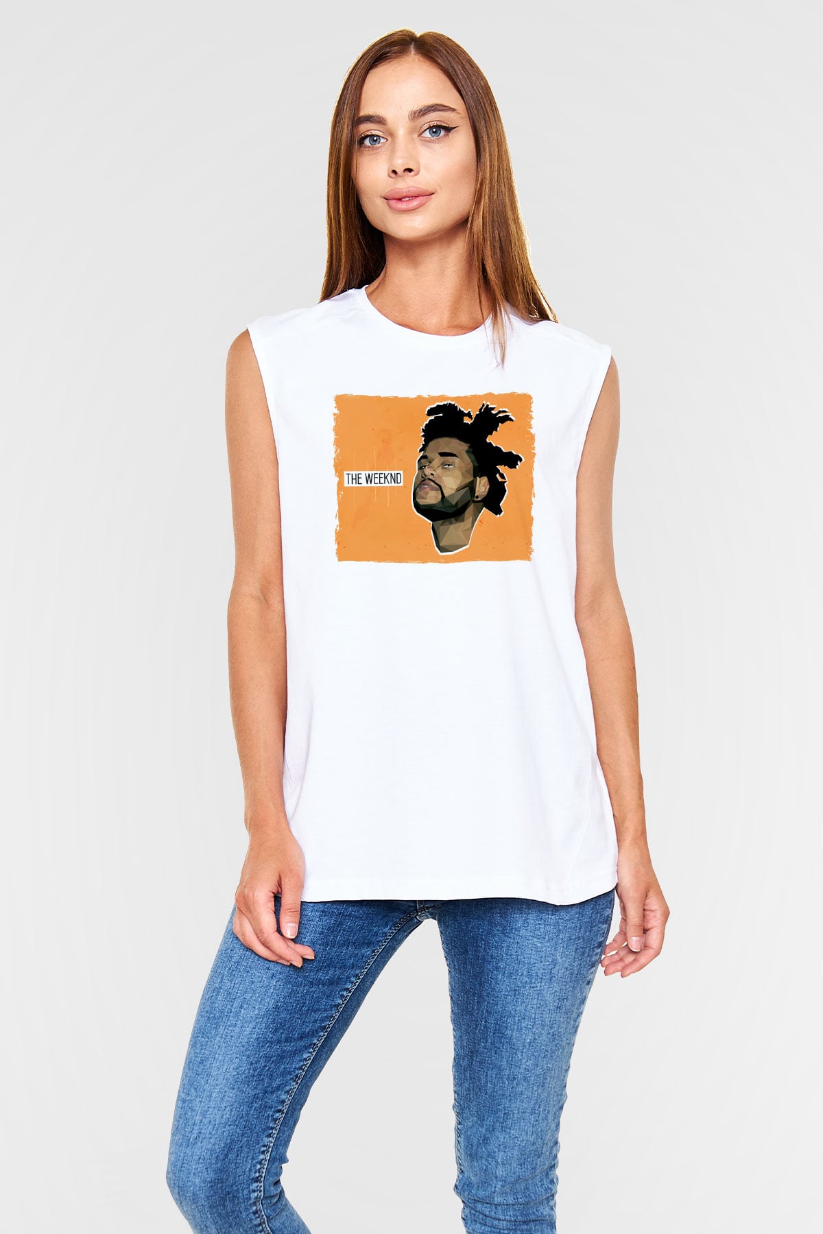 The Weeknd Beyaz Unisex Kolsuz Tişört