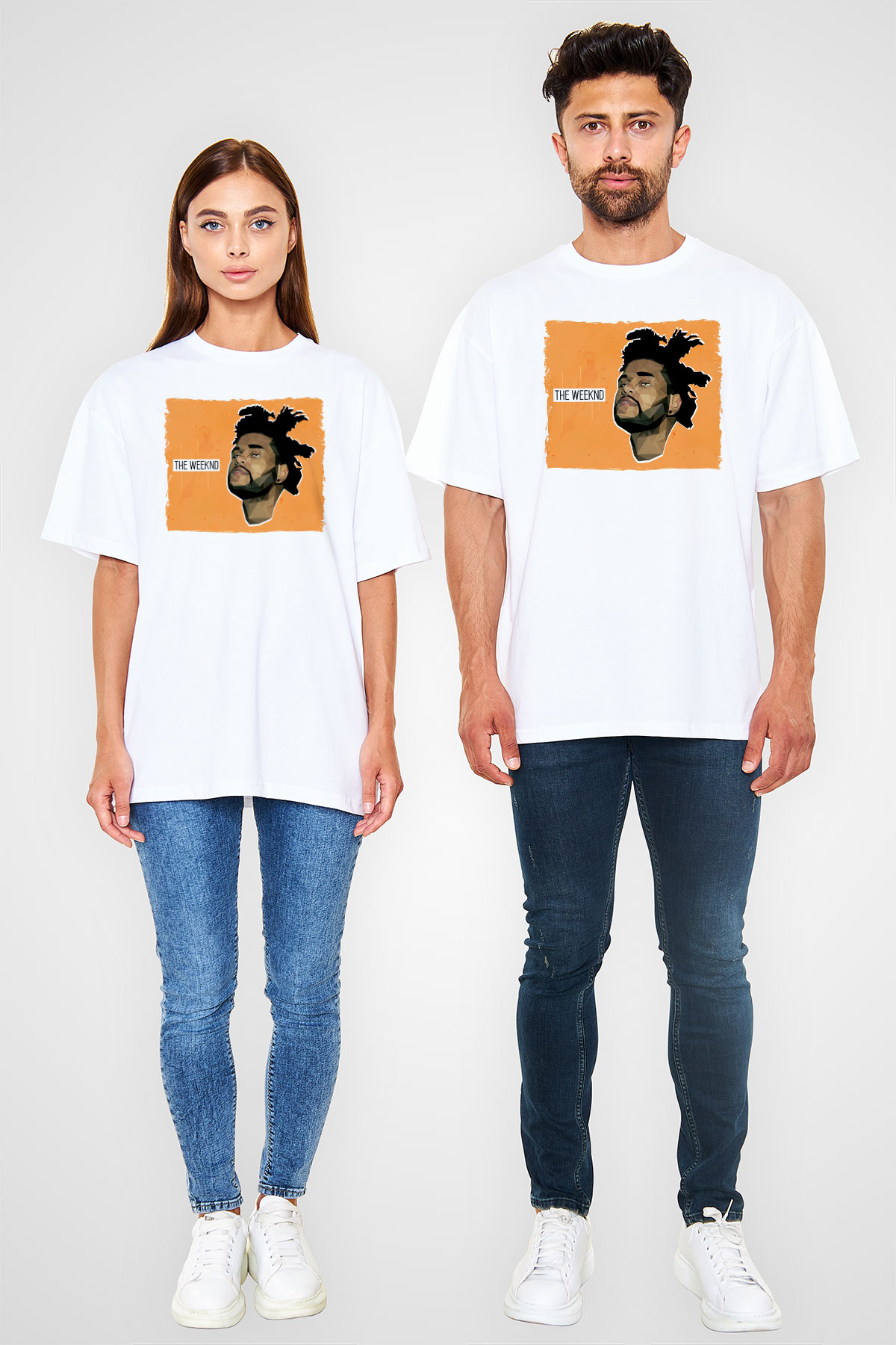 The Weeknd Beyaz Oversize Tişört Oversize T-shirt - TişörtFabrikası