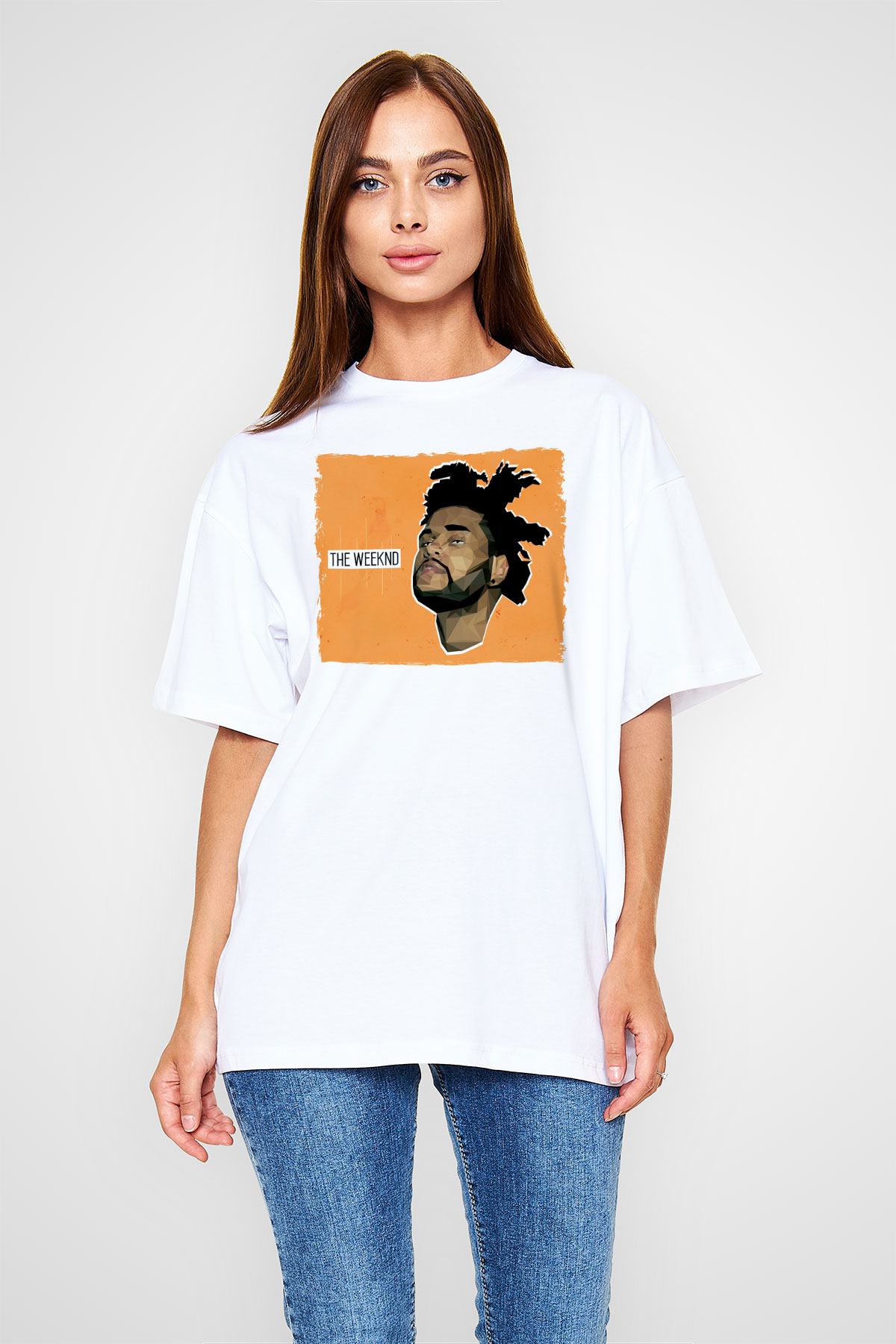 The Weeknd Beyaz Oversize Tişört Oversize T-shirt - TişörtFabrikası