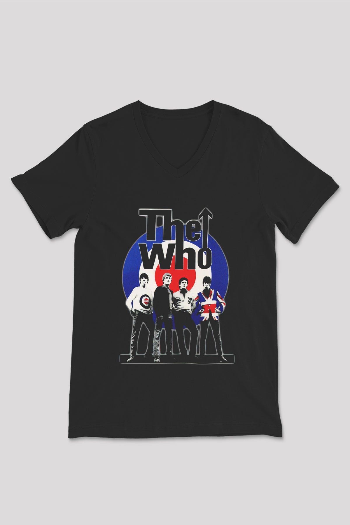 The Who Siyah Unisex V Yaka Tişört T-Shirt