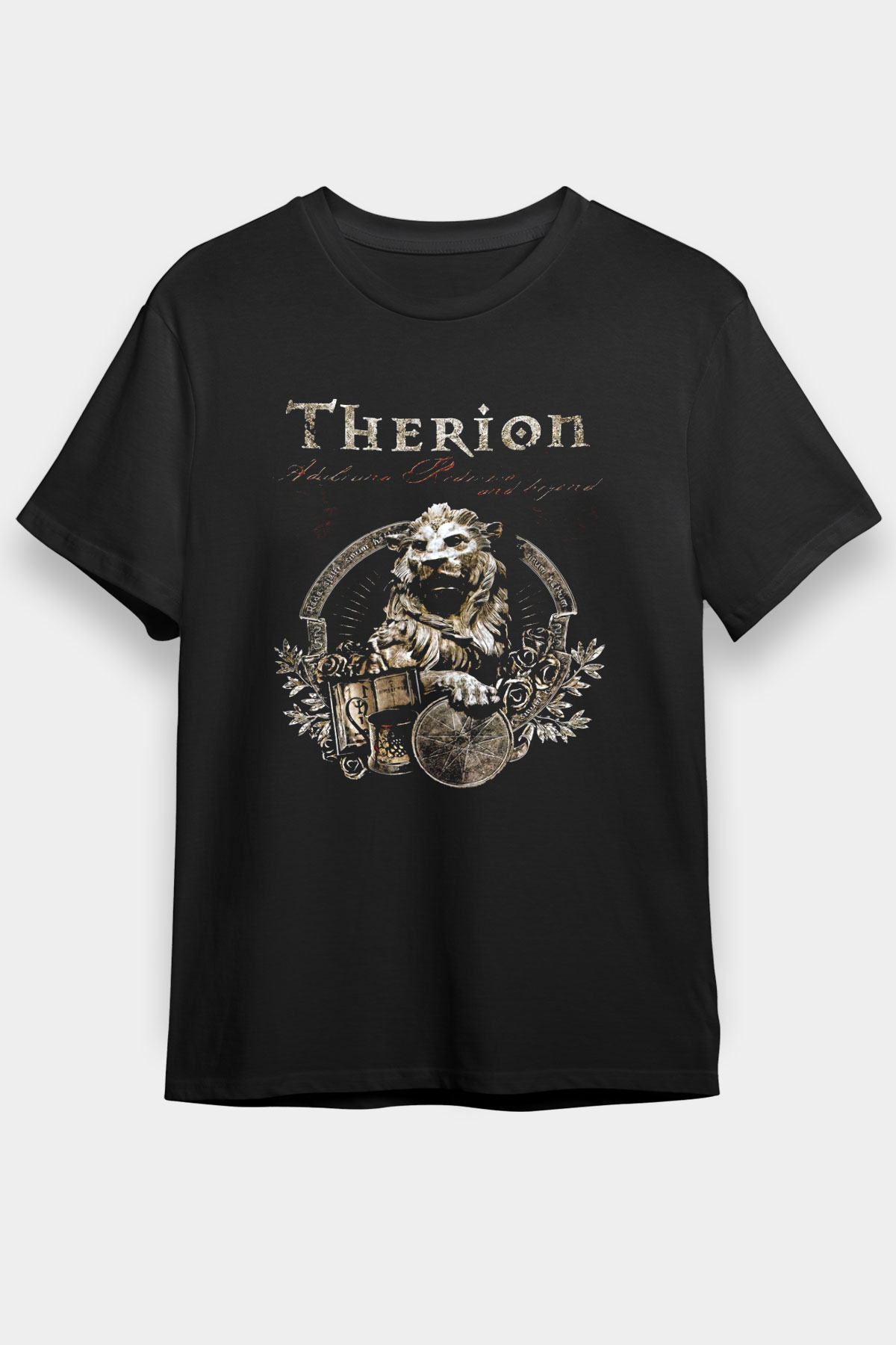 Therion Baskılı Unisex Siyah Tişört - Tshirt
