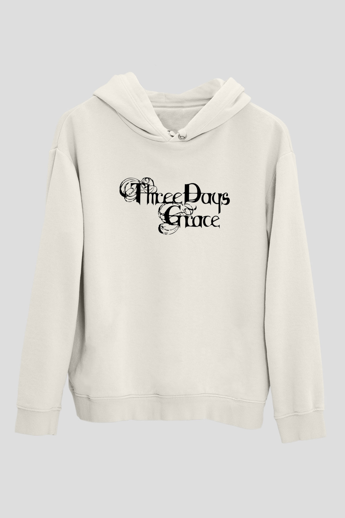 Three Days Grace Beyaz Unisex Kapşonlu Sweatshirt