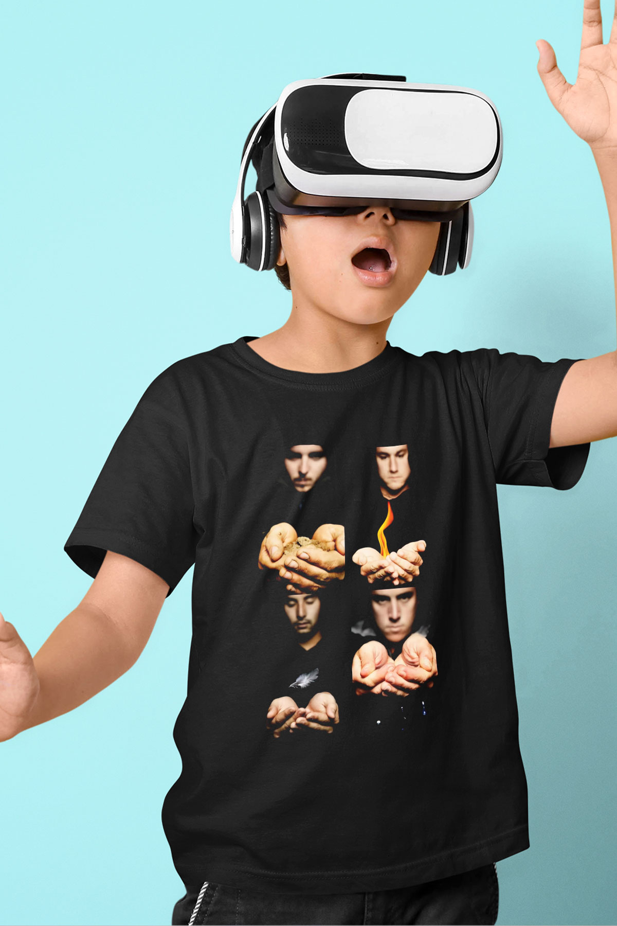 Thrice Baskılı Siyah Unisex Çocuk Tişört