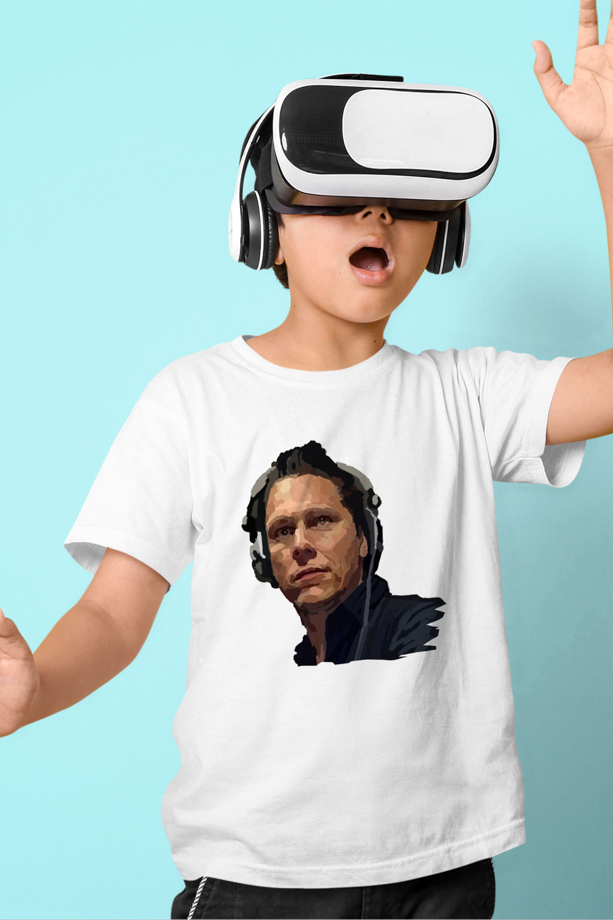 Tiesto Baskılı Beyaz Unisex Çocuk Tişört