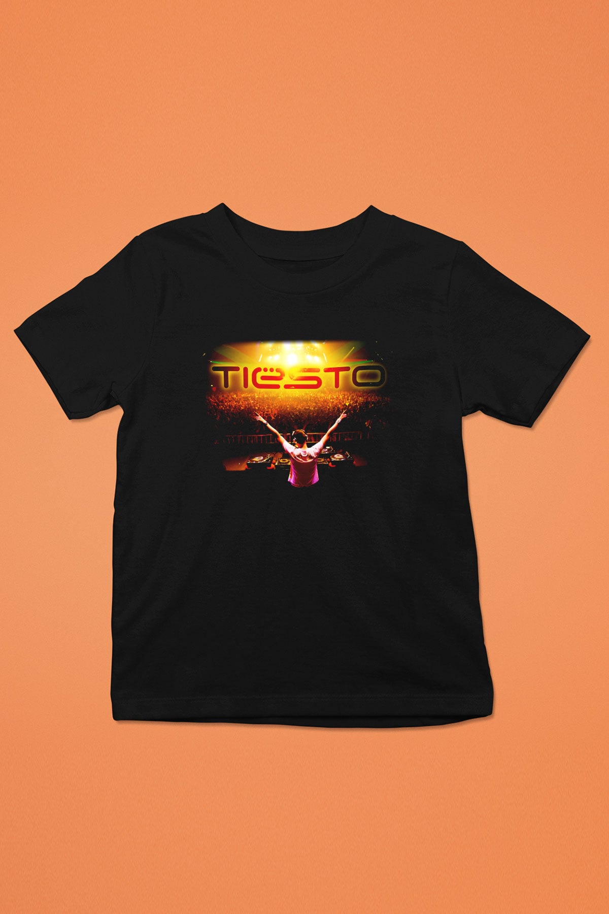 Tiesto Baskılı Siyah Unisex Çocuk Tişört