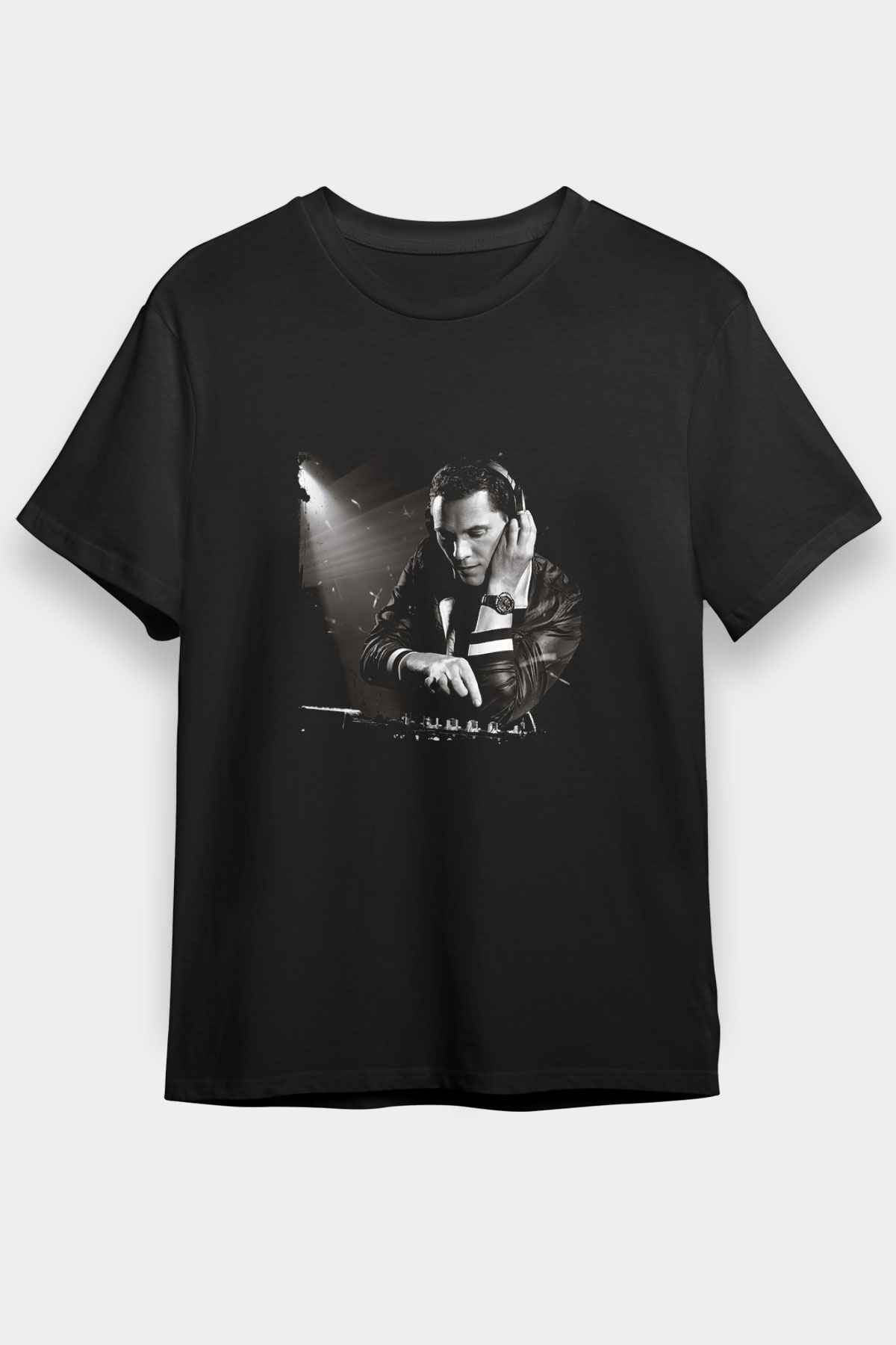 Tiesto Baskılı Unisex Siyah Tişört