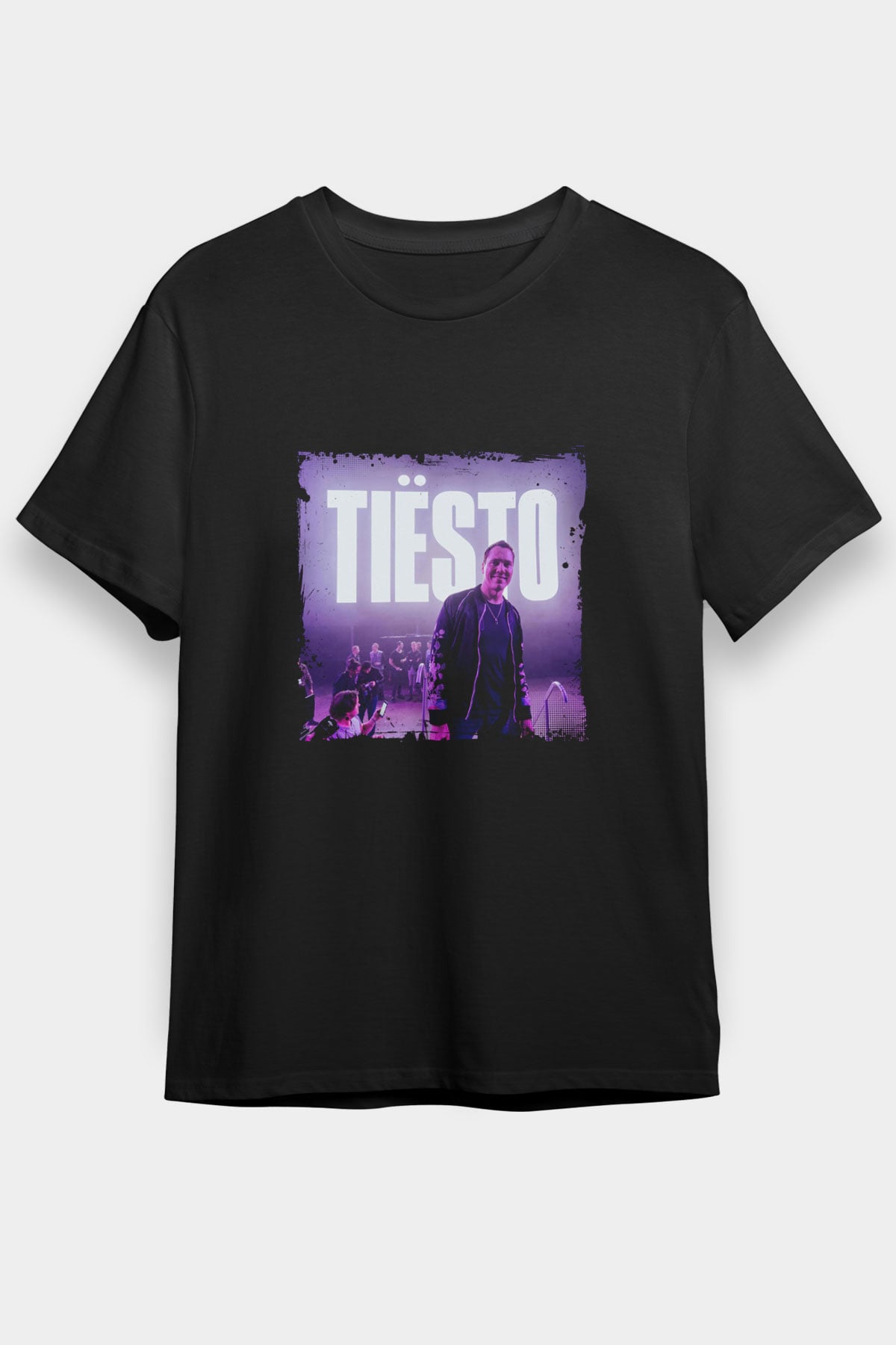 Tiesto Baskılı Unisex Siyah Tişört