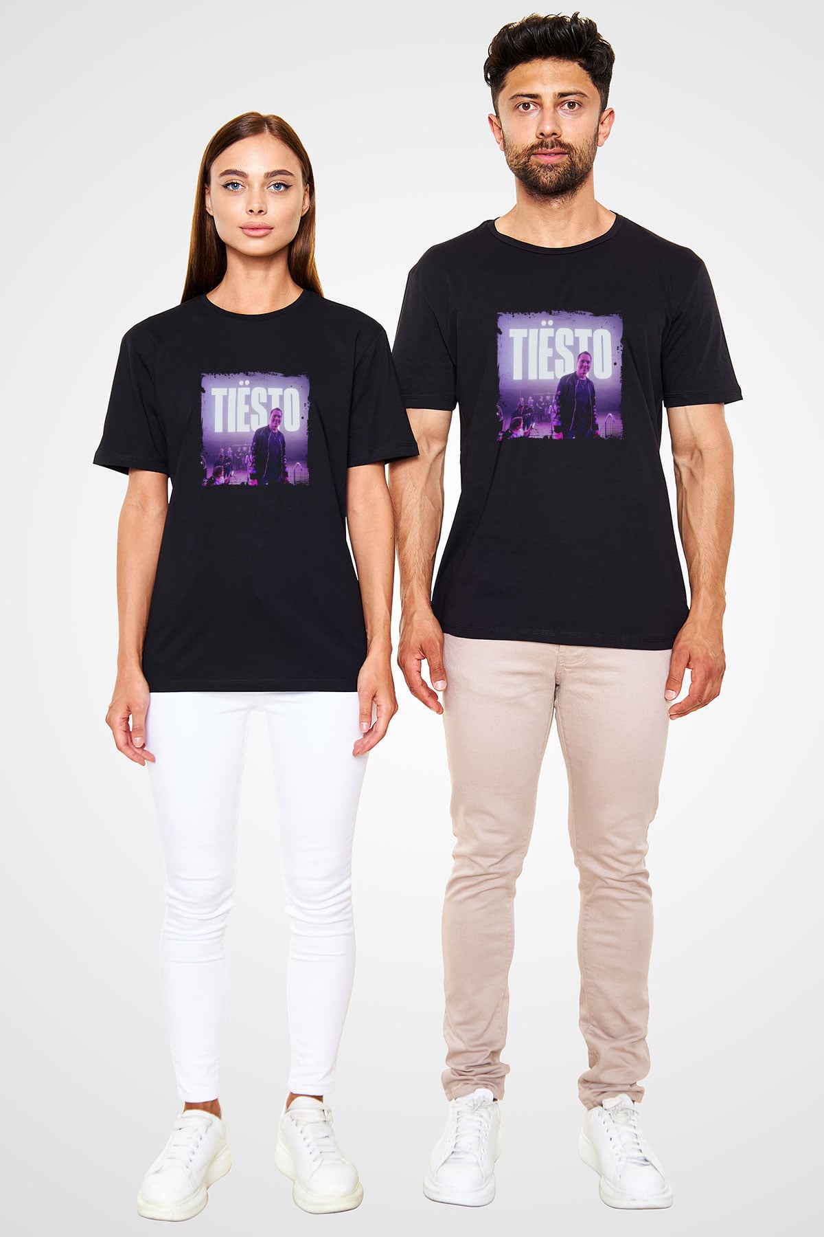 Tiesto Baskılı Unisex Siyah Tişört