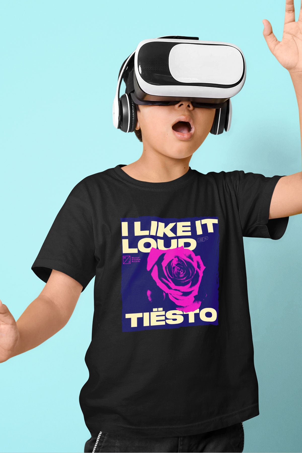Tiesto Siyah Unisex Çocuk Tişört
