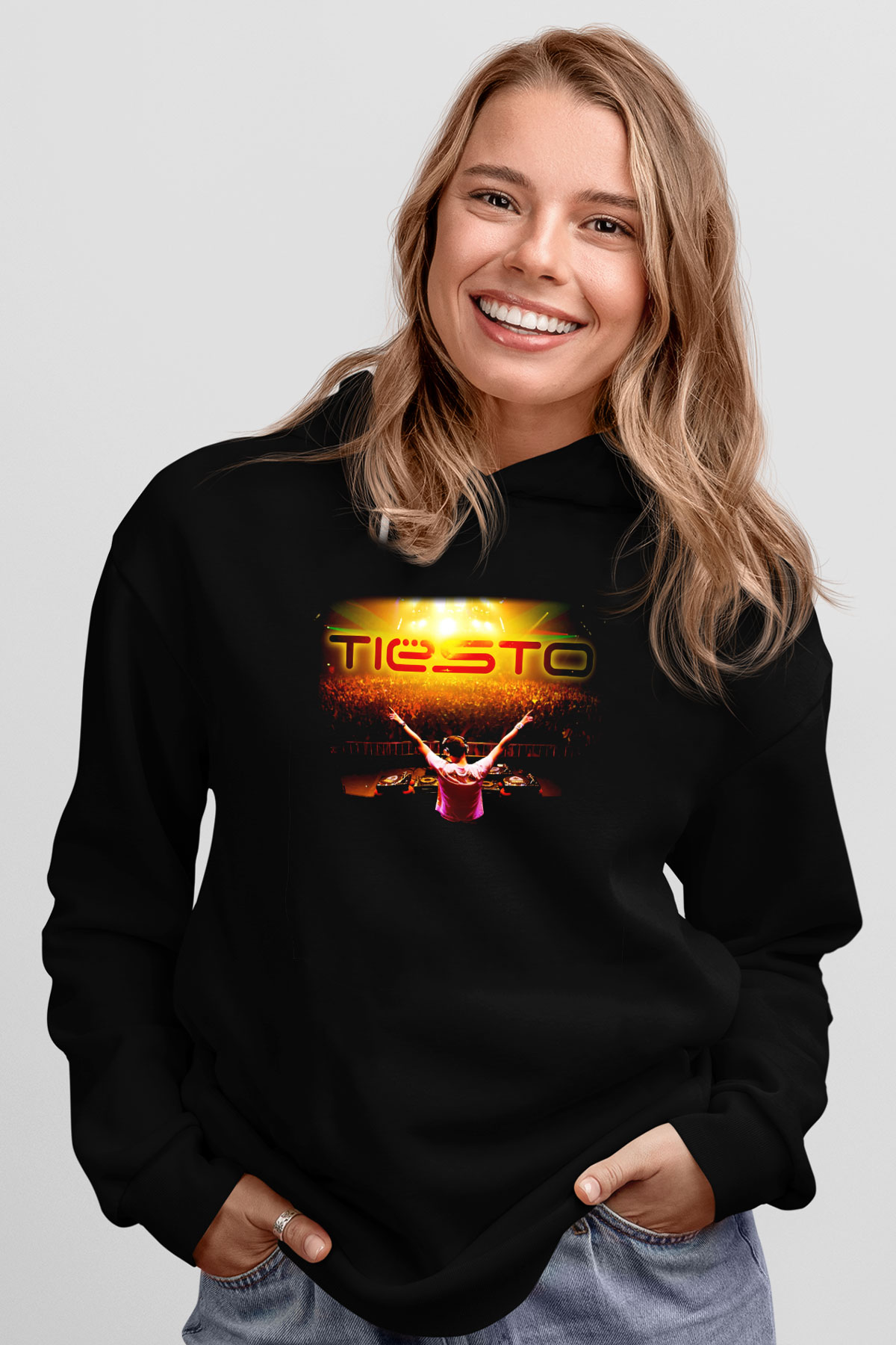 Tiesto Siyah Unisex Hoodie