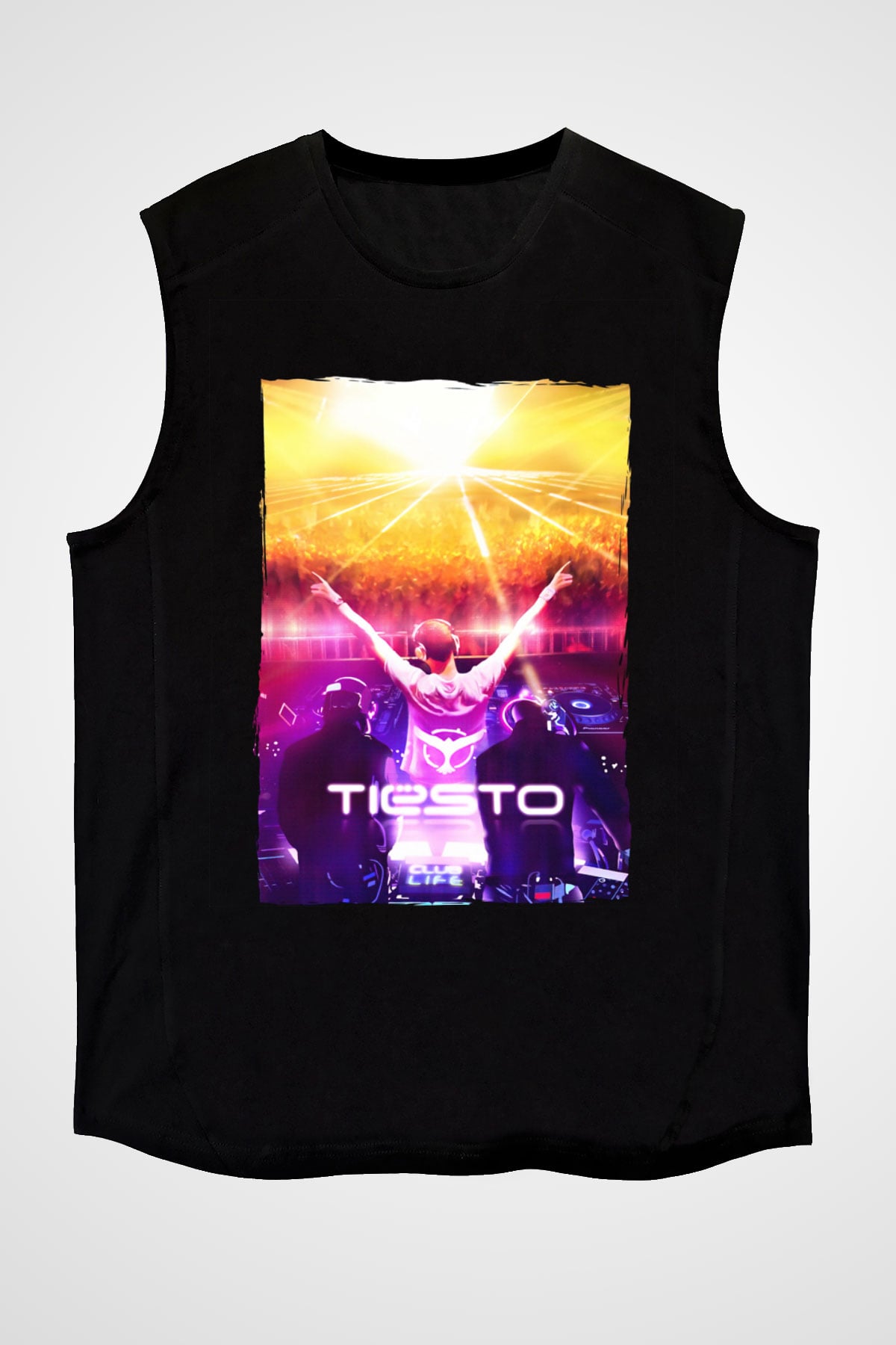 Tiesto Siyah Unisex Kolsuz Tişört