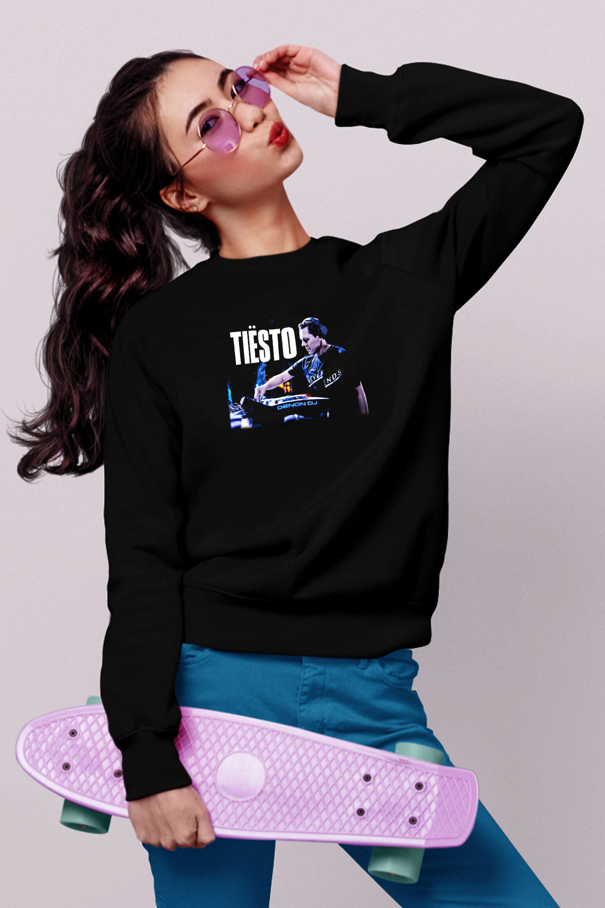 Tiesto Siyah Unisex Sweatshirt