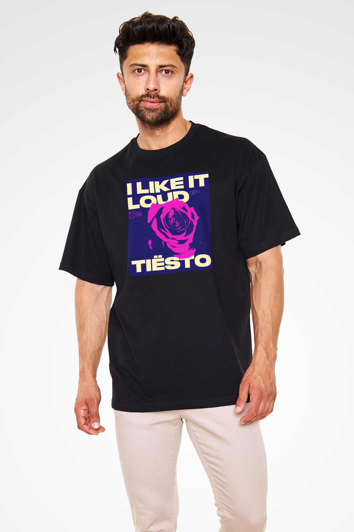 Tiesto Siyah Oversize Tişört Oversize T-shirt - TişörtFabrikası
