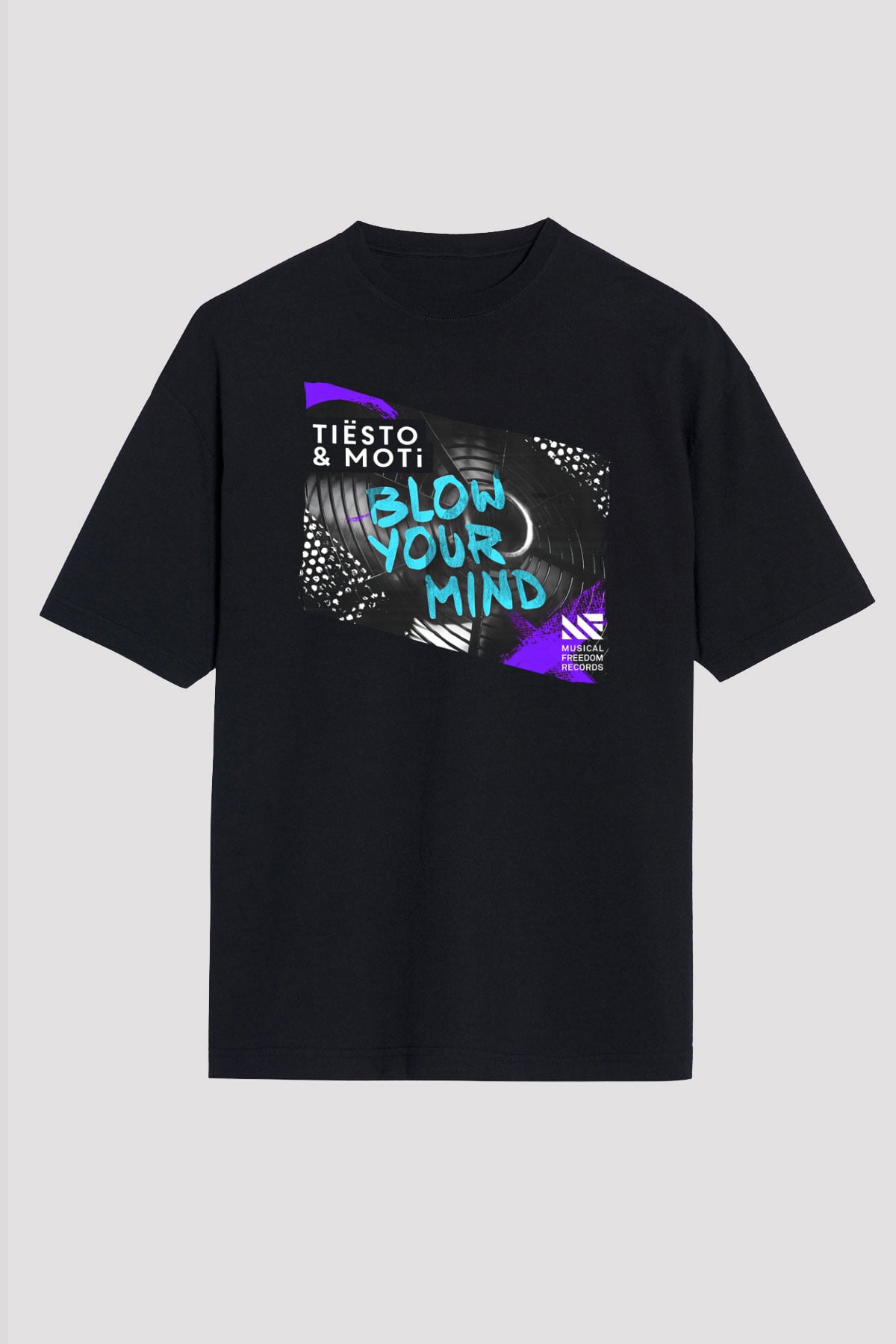 Tiesto Siyah Oversize Tişört Oversize T-shirt - TişörtFabrikası