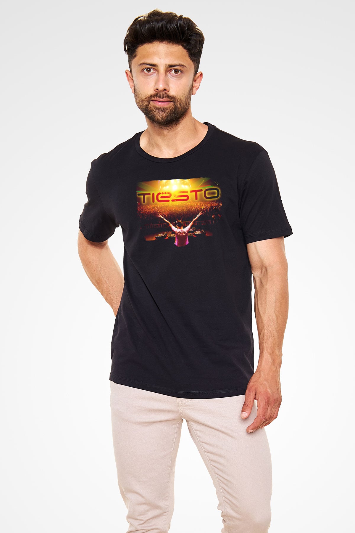 Tiesto Siyah Unisex Tişört T-Shirt - TişörtFabrikası