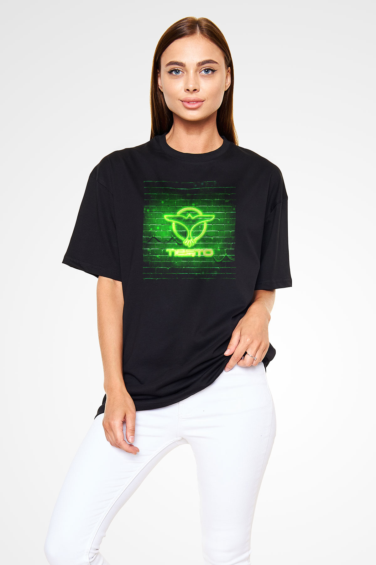 Tiesto Siyah Oversize Tişört Oversize T-shirt - TişörtFabrikası