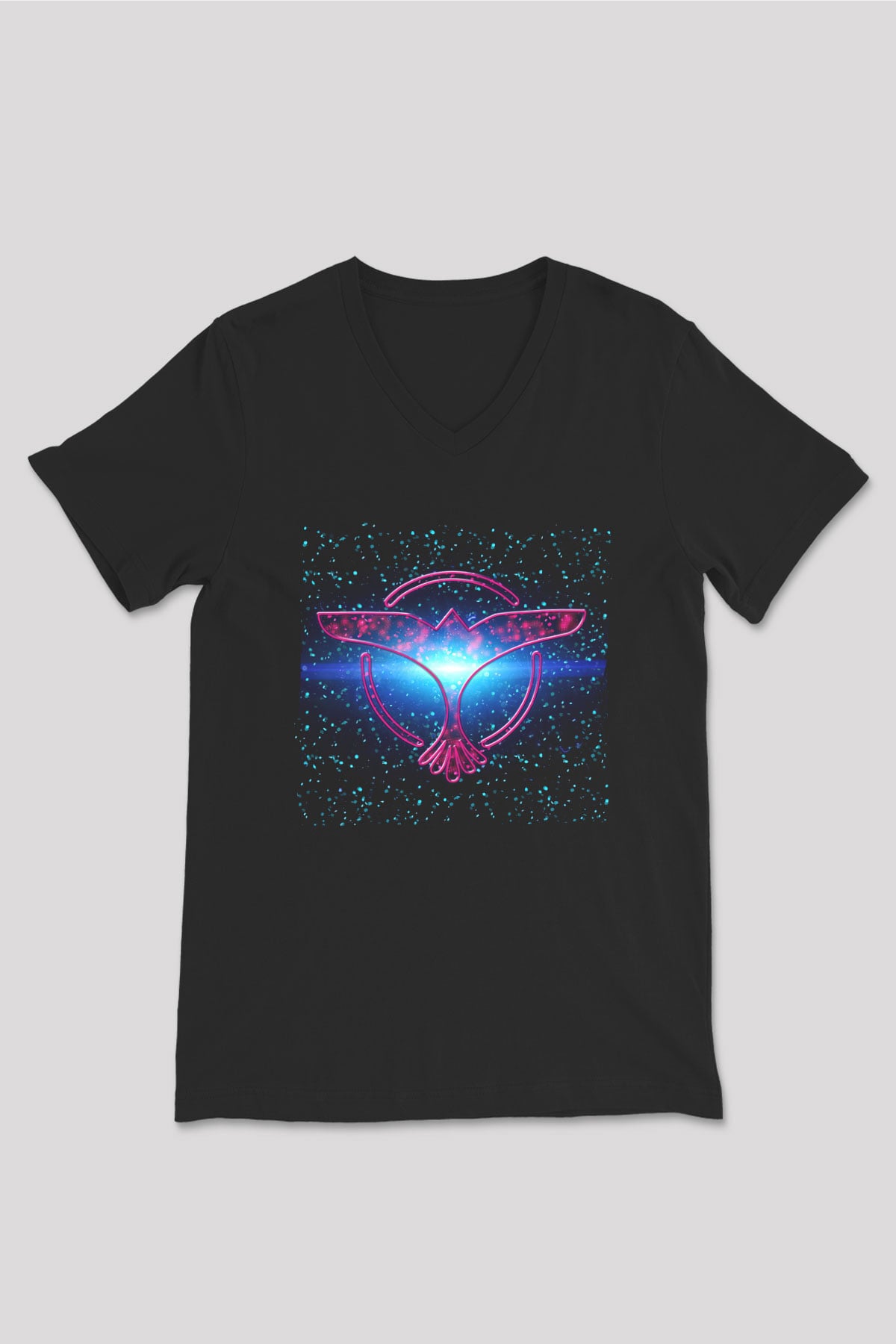 Tiesto Siyah Unisex V Yaka Tişört