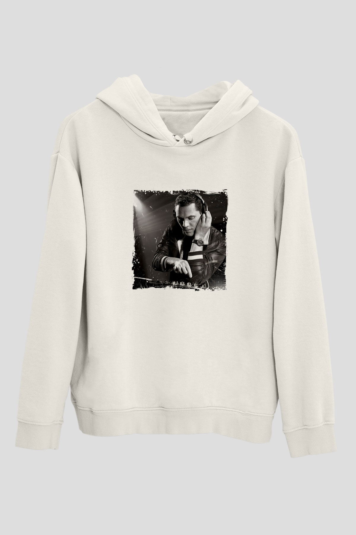 TiestoBaskılı Beyaz Hoodie