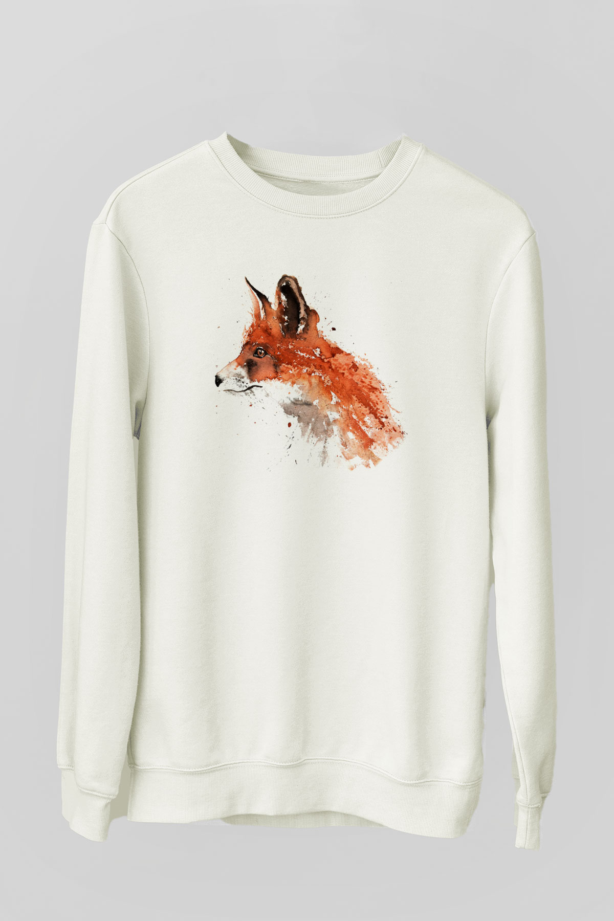 Tilki Beyaz Unisex Sweatshirt