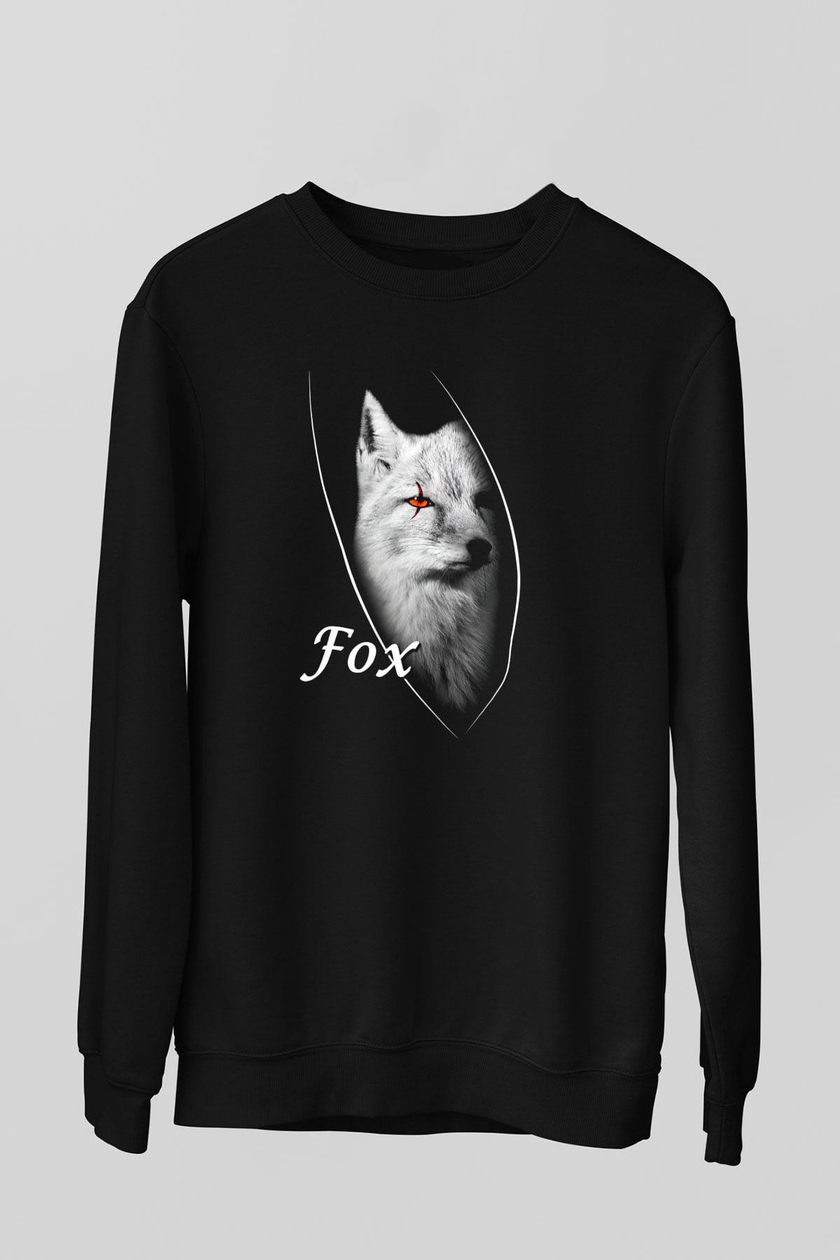 Tilki Siyah Unisex Sweatshirt