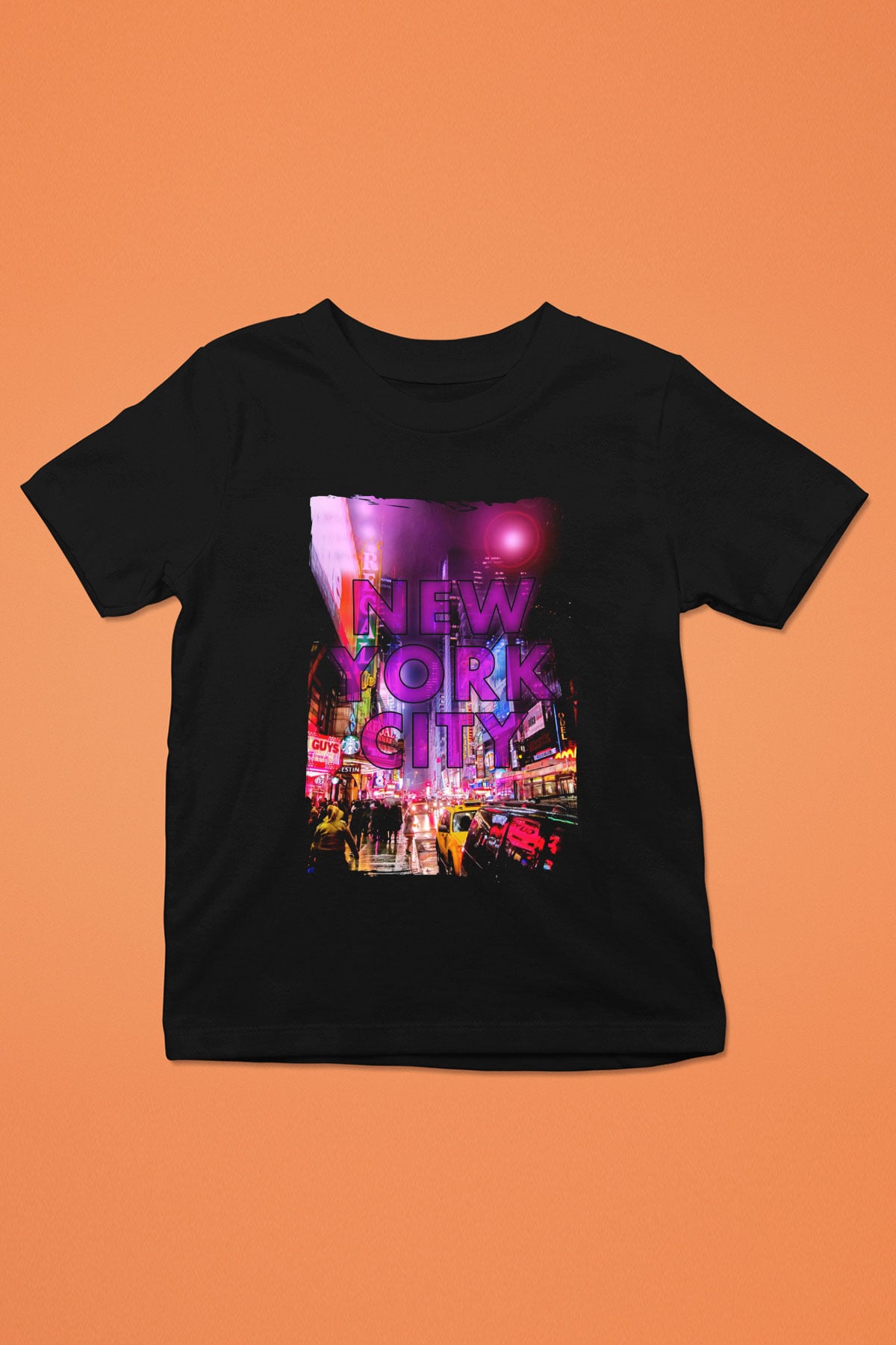 Times Square Siyah Unisex Çocuk Tişört