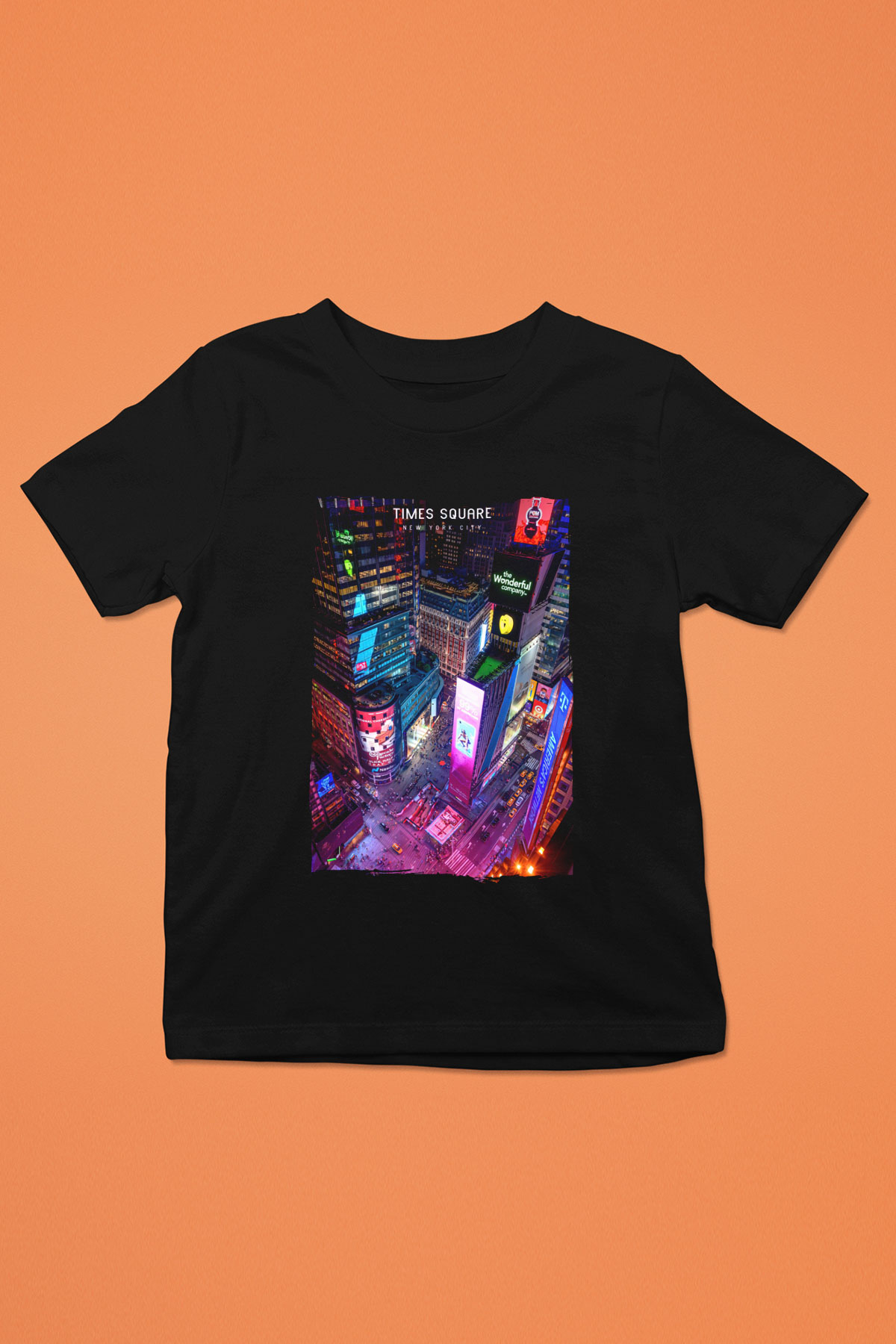 Times Square Siyah Unisex Çocuk Tişört
