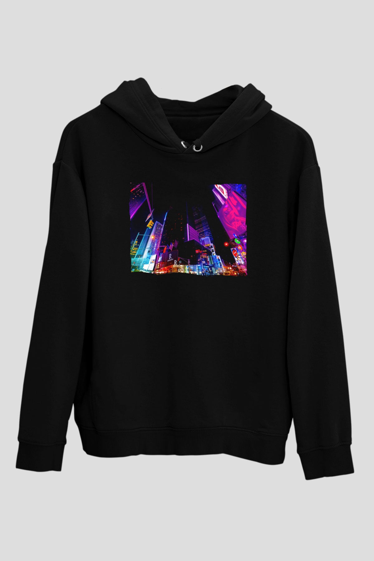 Times Square Siyah Unisex Hoodie