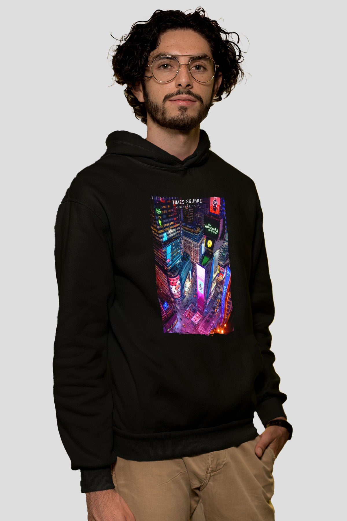 Times Square Siyah Unisex Hoodie