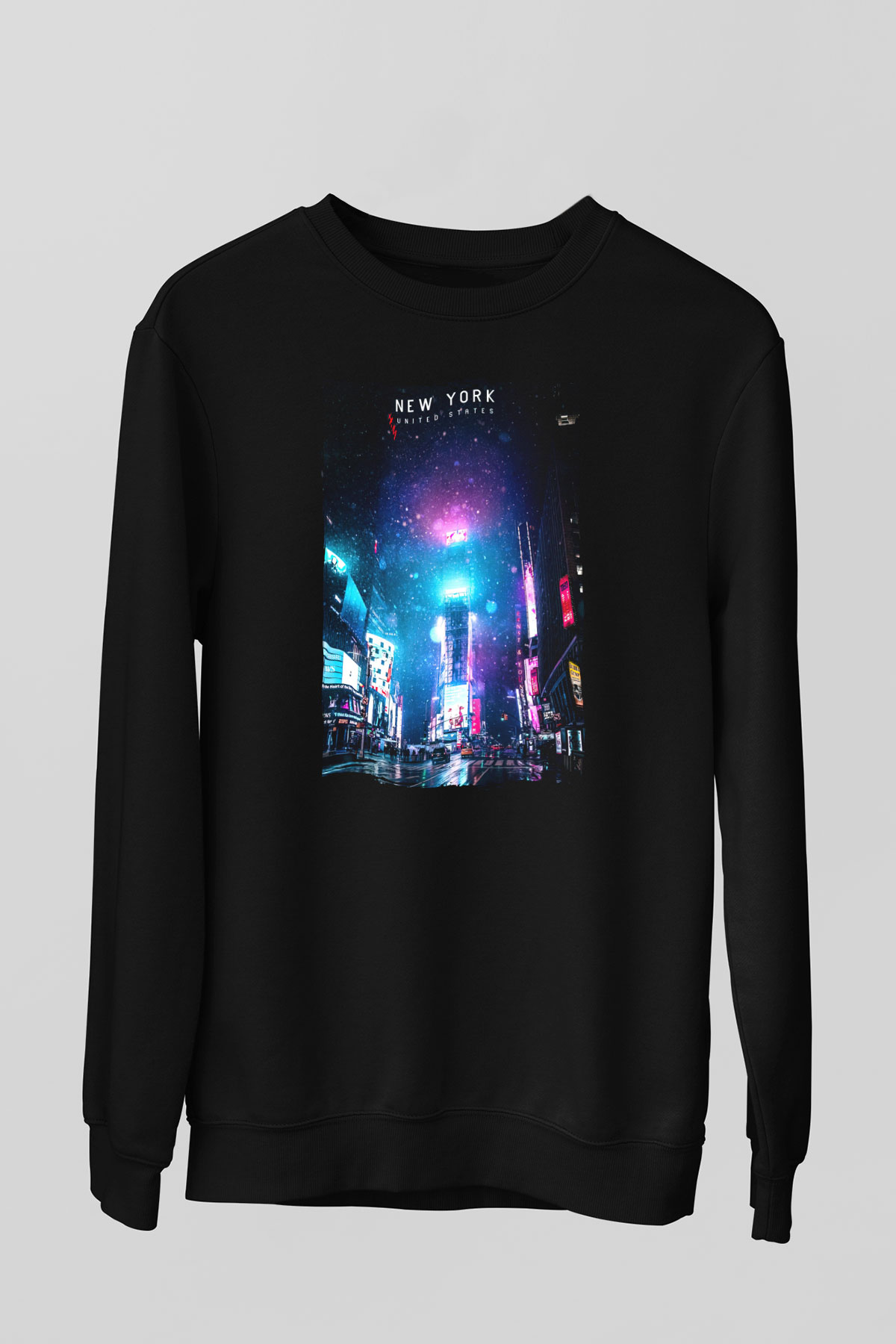 Times Square Siyah Unisex Sweatshirt