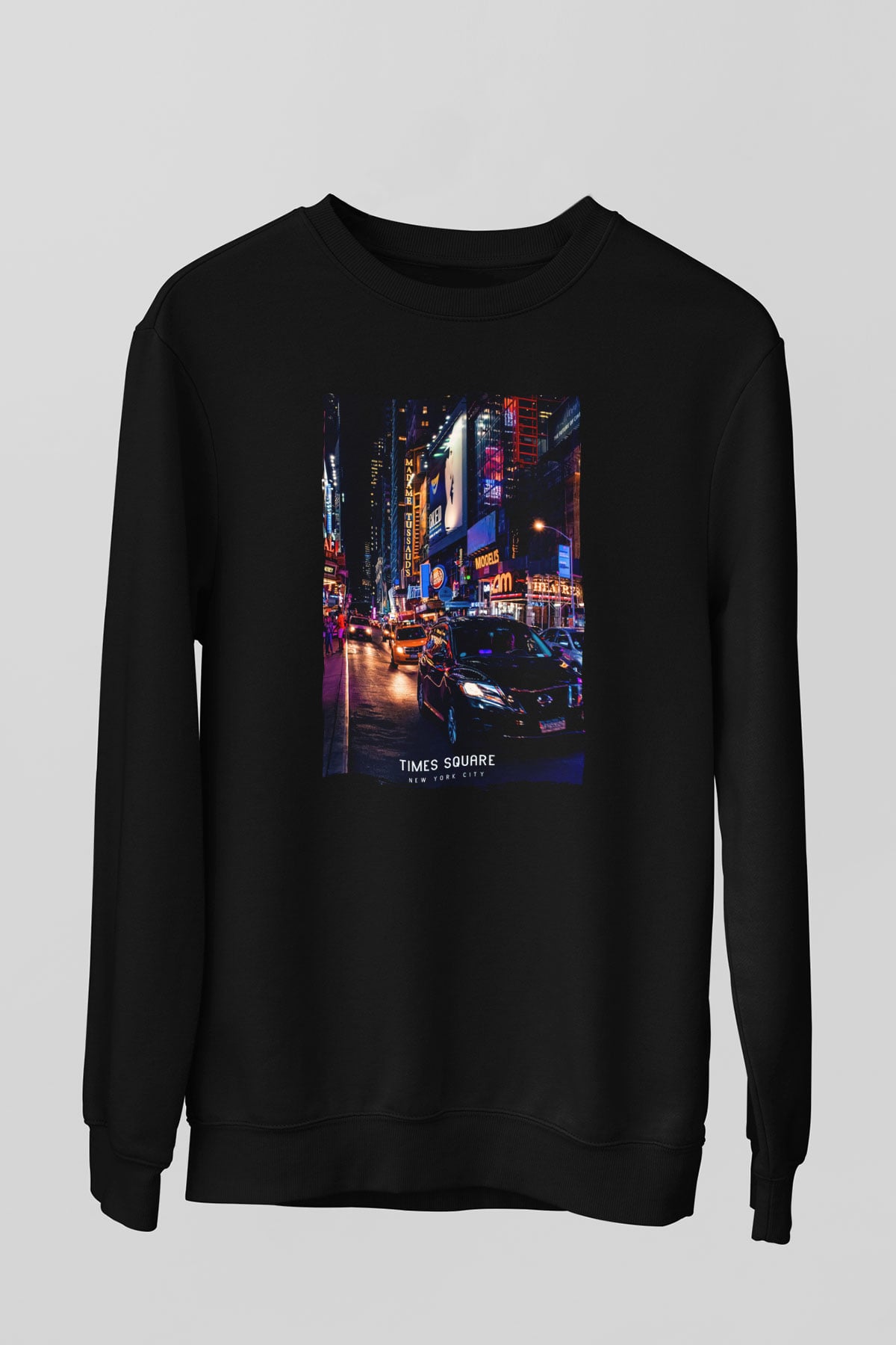 Times Square Siyah Unisex Sweatshirt