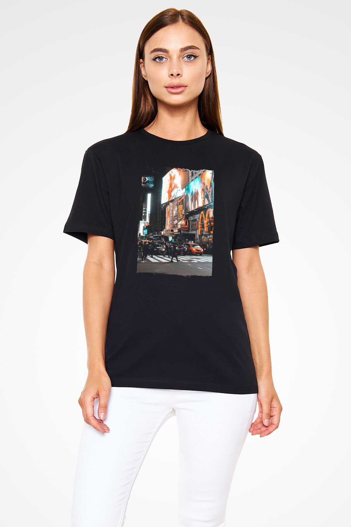 Times Square Siyah Unisex Tişört T-Shirt - TişörtFabrikası