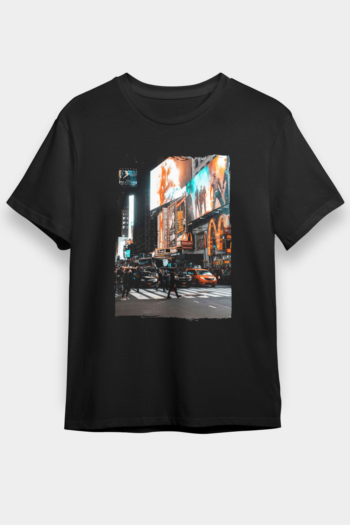Times Square Siyah Unisex Tişört T-Shirt - TişörtFabrikası